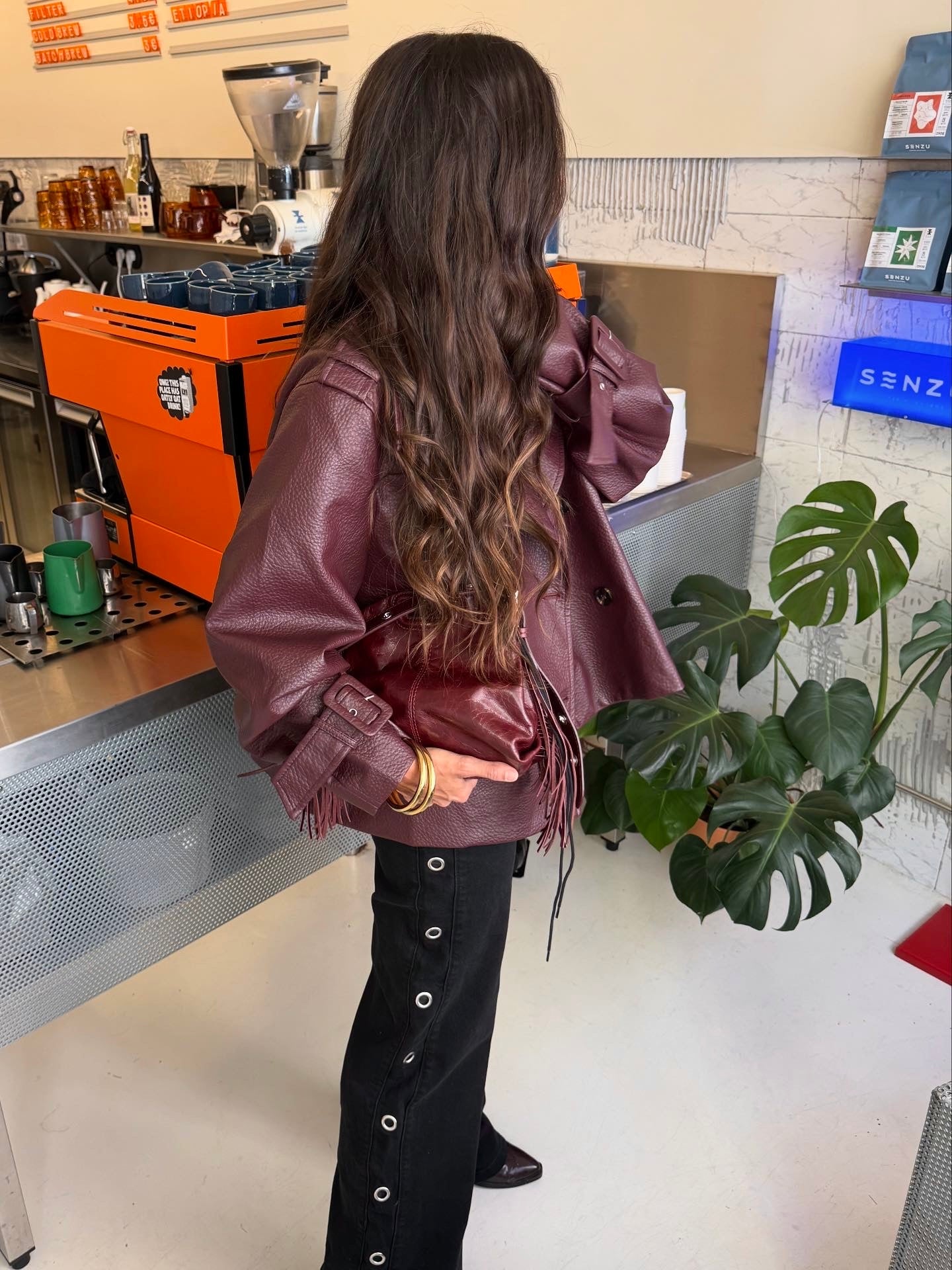 Barcelona Trench Coat in Burgundy