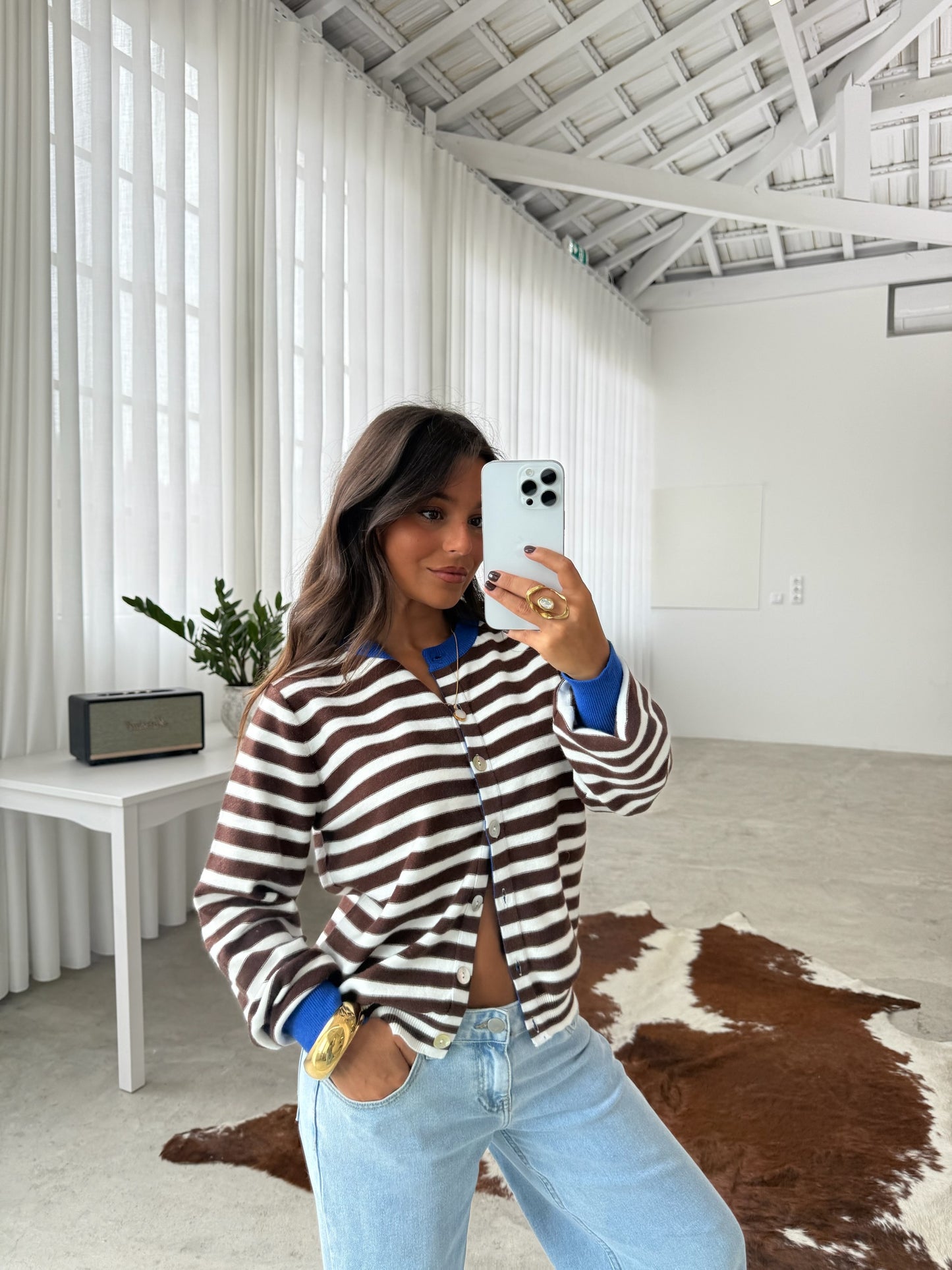 Carol Cardigan with Blue Details