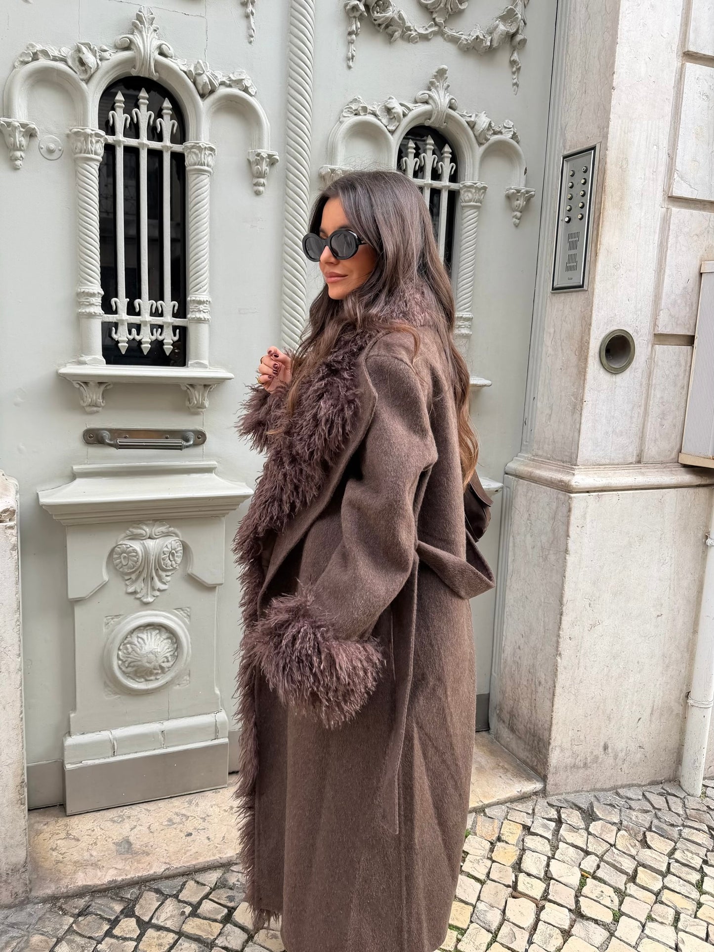 Ophelia Wool Coat in Brown