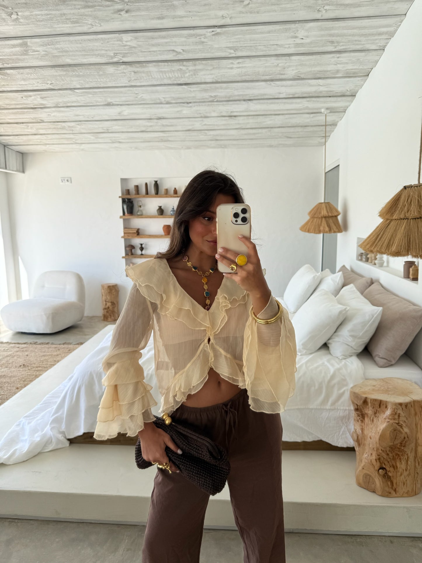 Vega Blouse in Beige