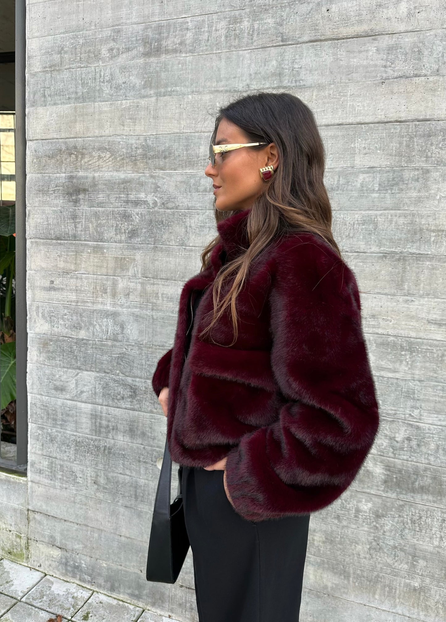 Burgundy Fur Jacket - Limited Edition