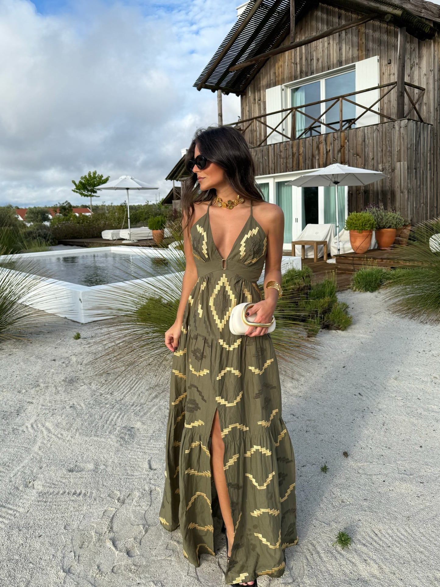 Zakynthos Dress in khaki