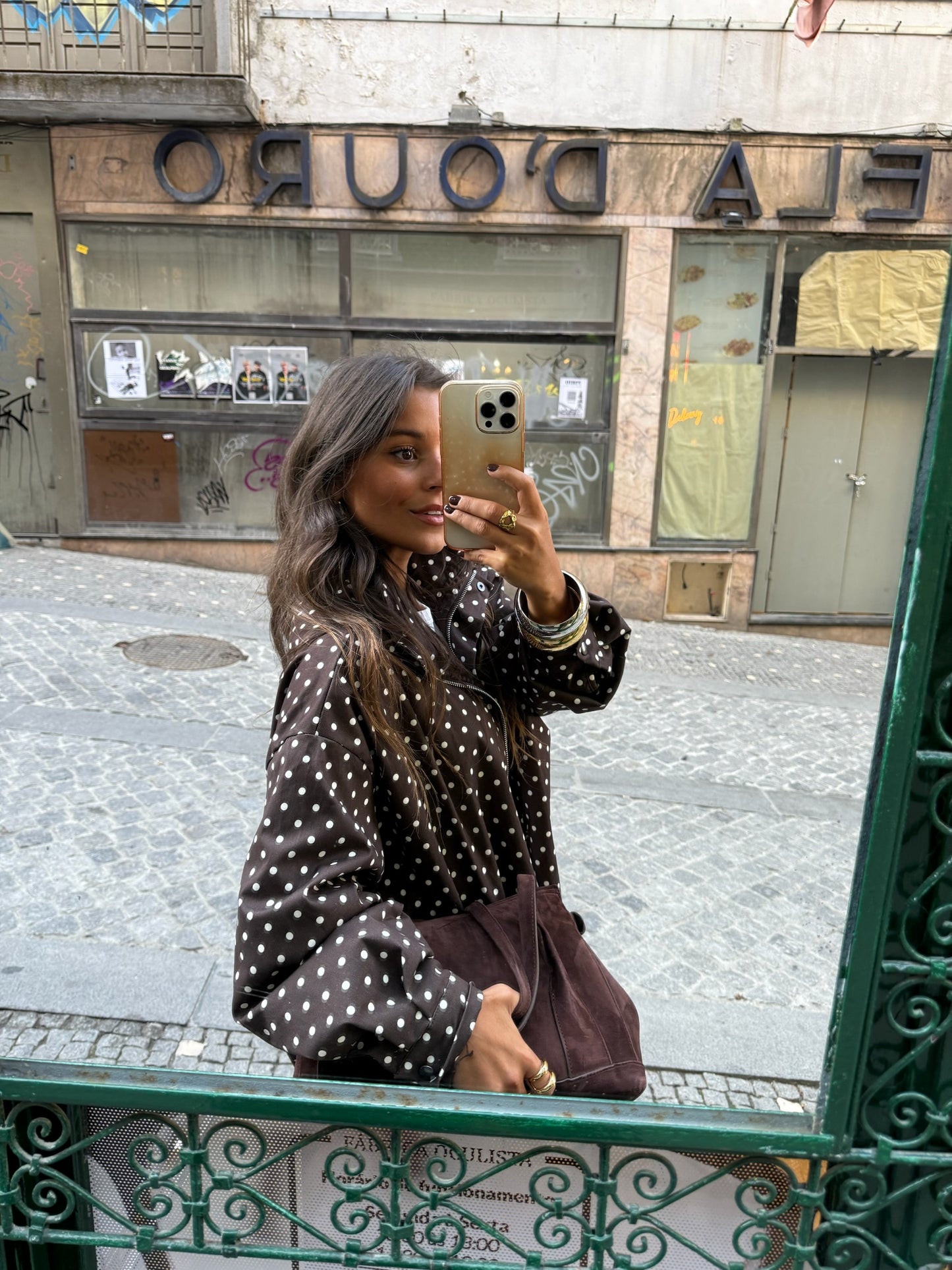 Polka Dot Jacket in Brown