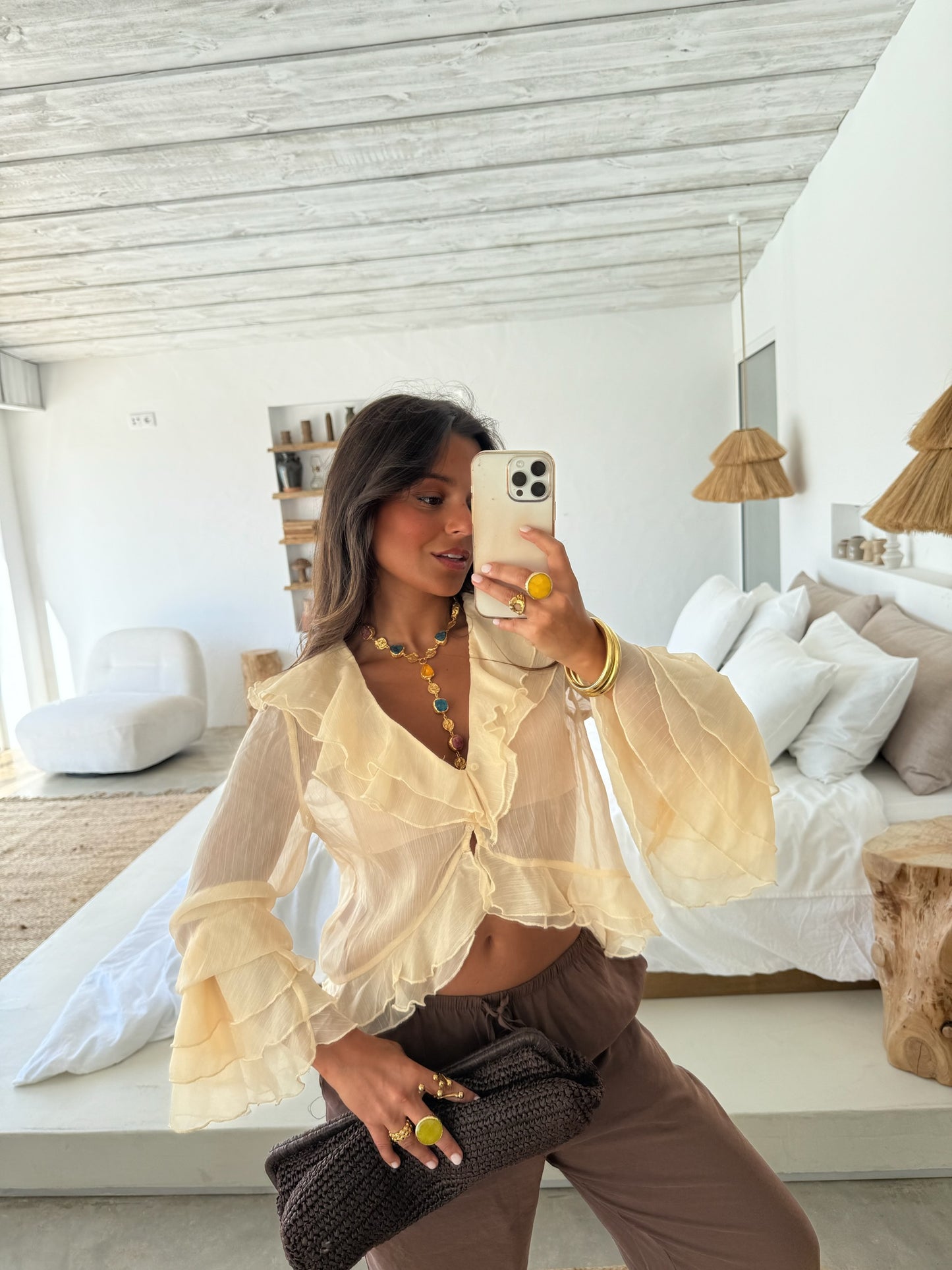 Vega Blouse in Beige