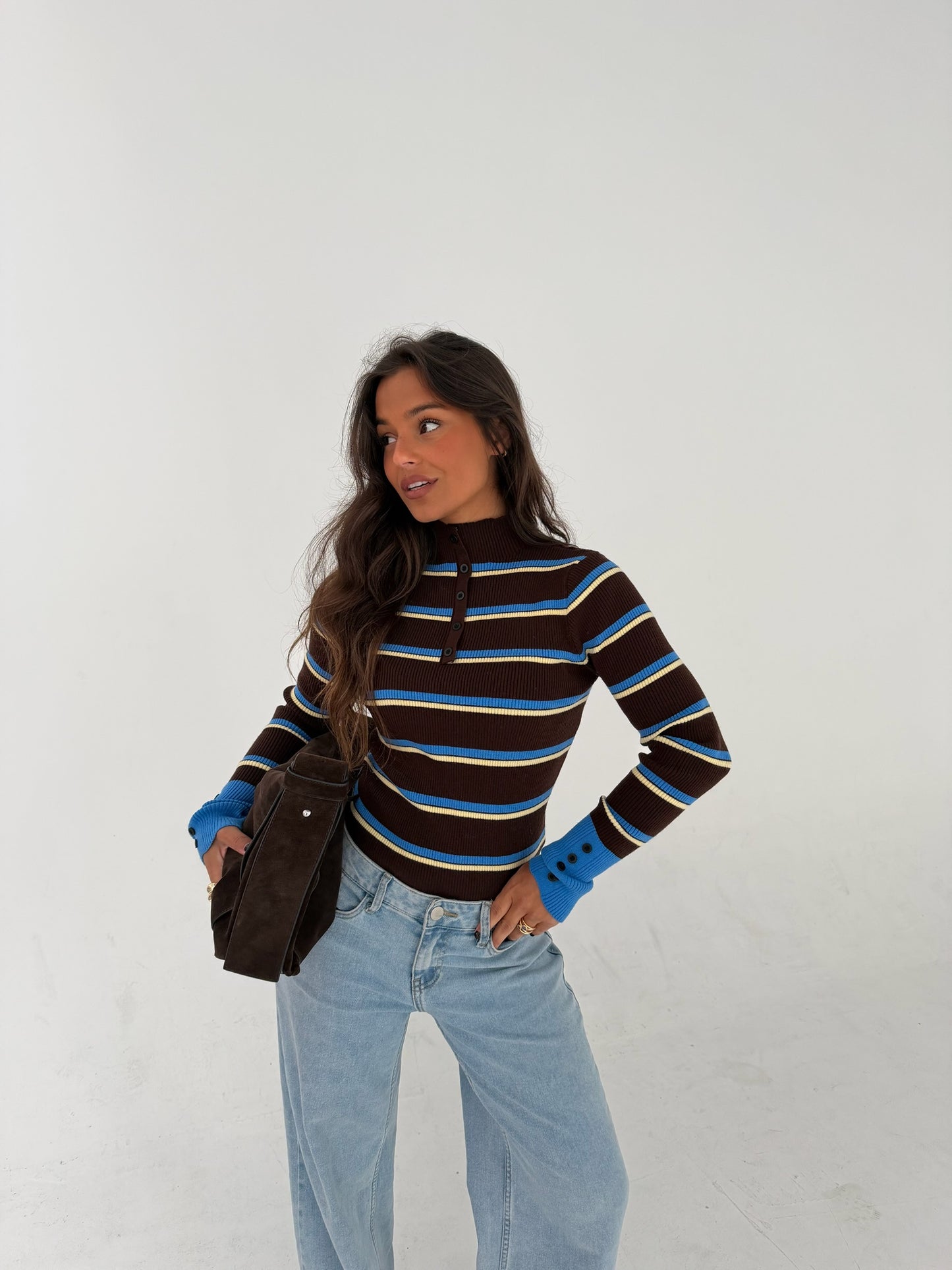 Valeria Sweater with Blue Details