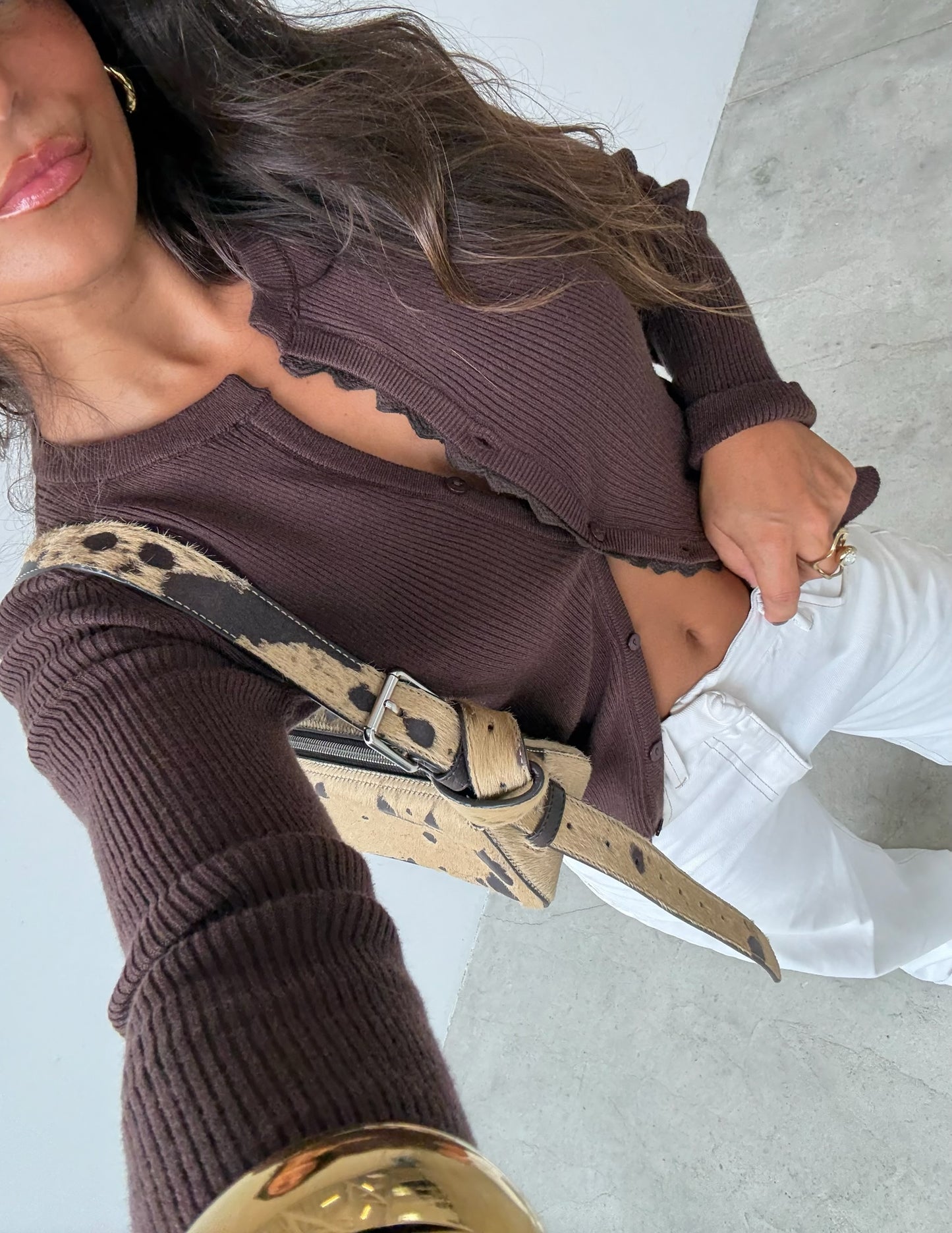 Brownie Cardigan with Lace Details