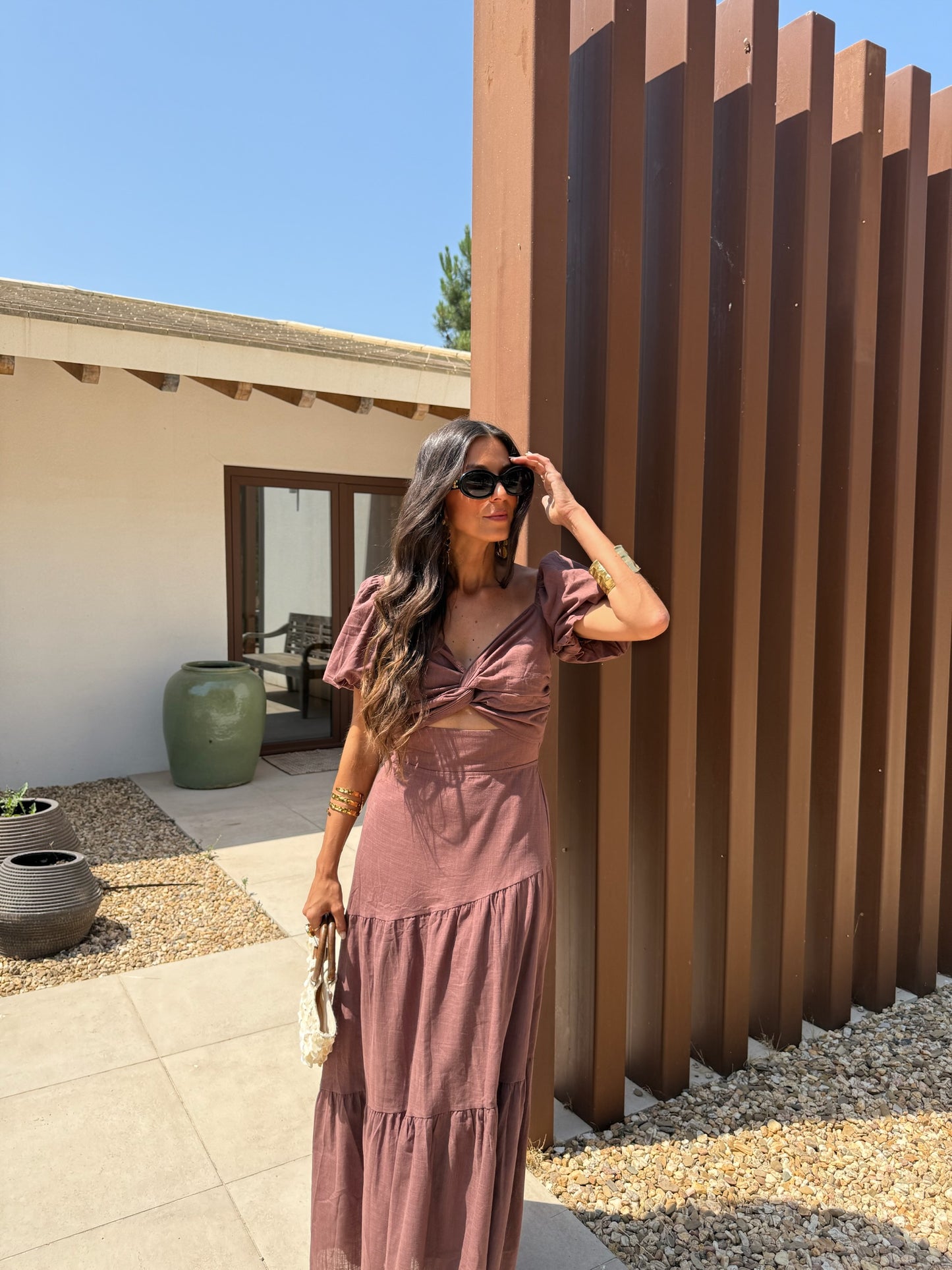 Rosalie Dress in Brown