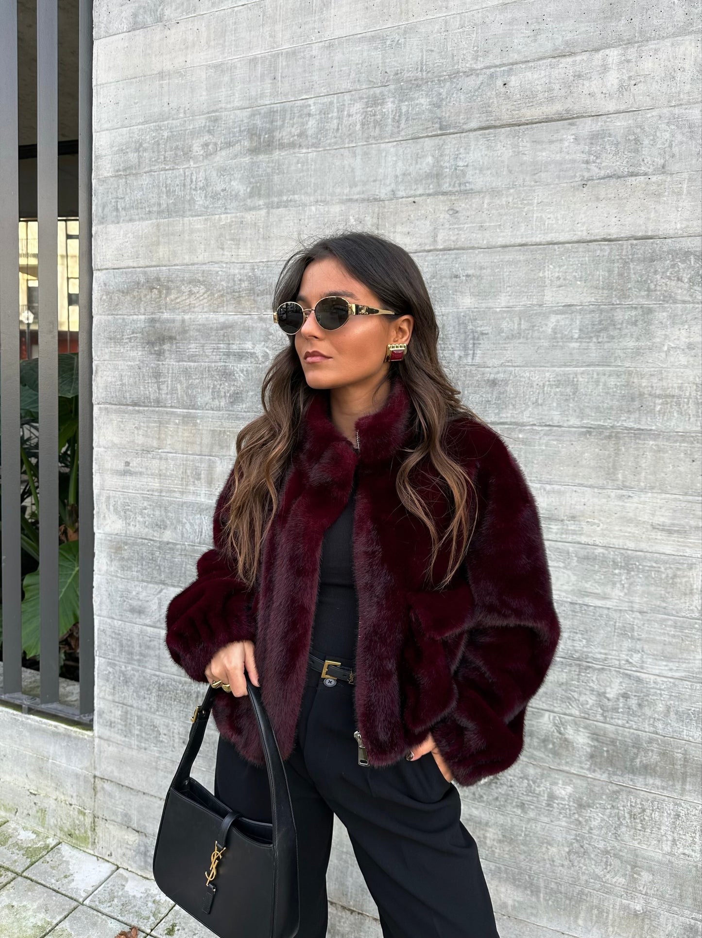 Burgundy Fur Jacket - Limited Edition