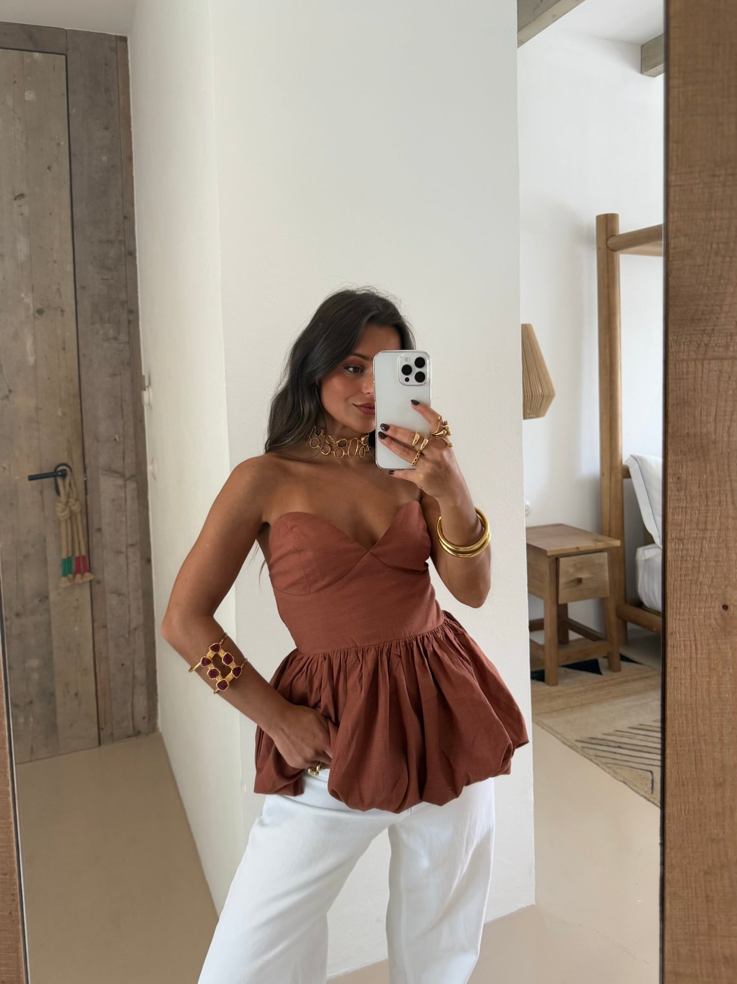 Balloon Top in Brown