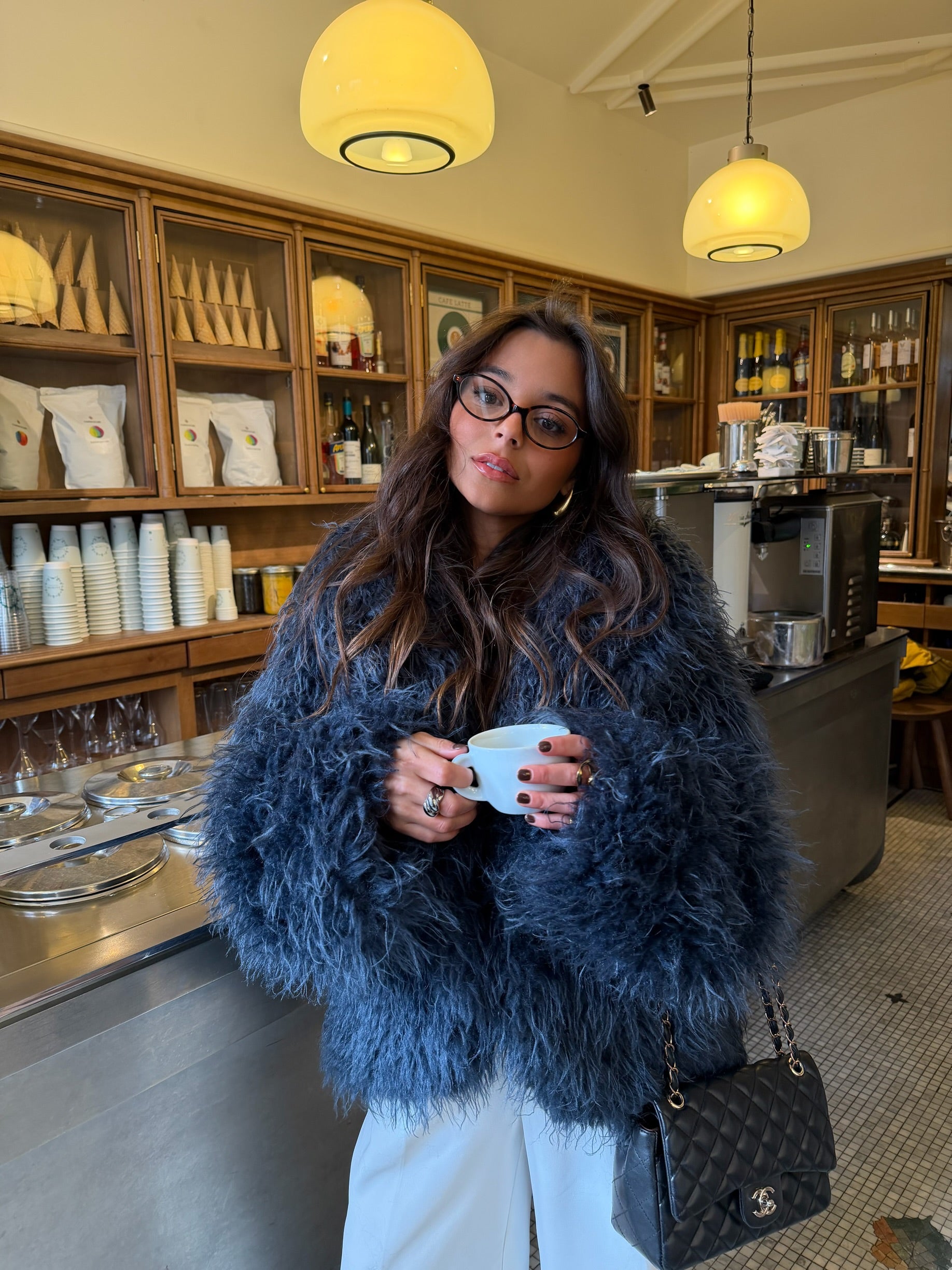 ジャケット・アウター casual.style  THINKFUR Curly Fur Curly Fur Jacket in Blue – MARTÏ Collection