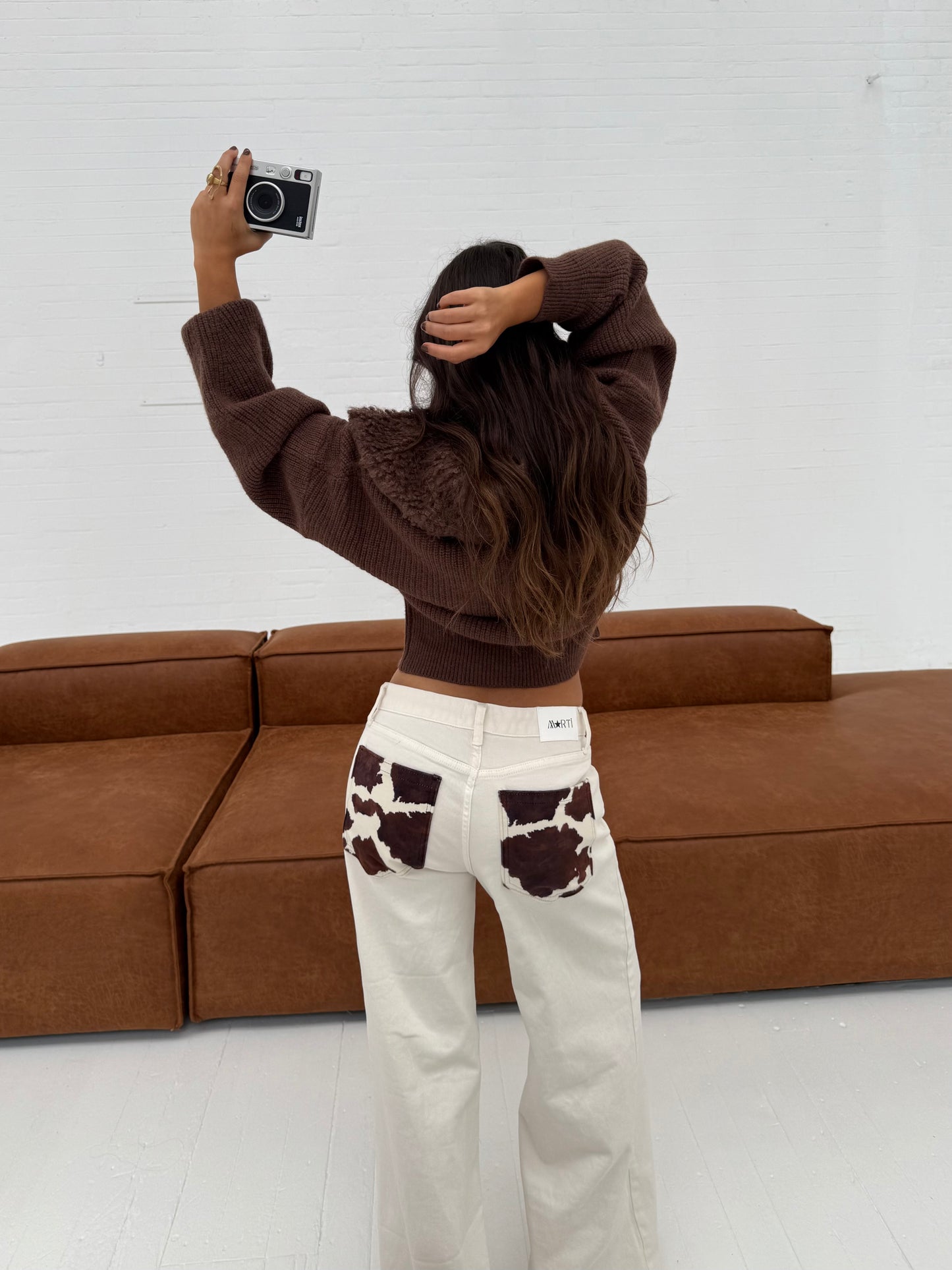 Cow Pants in White - Shipping 28/11