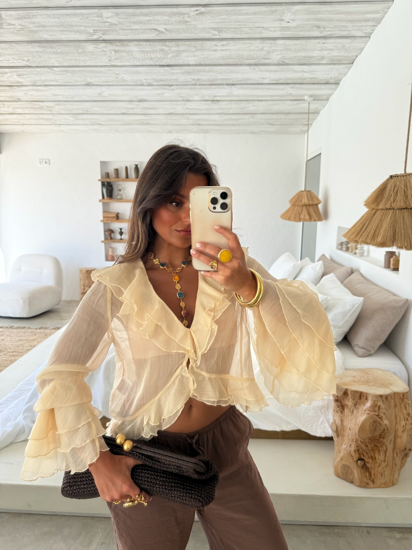 Vega Blouse in Beige