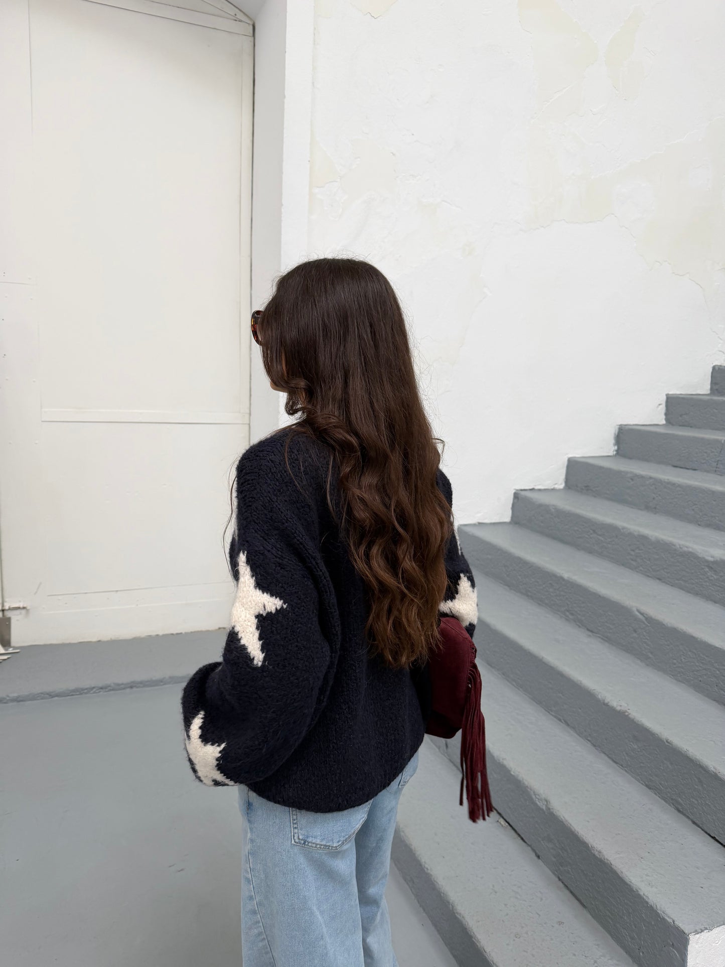 Star Sweater in Navy Blue