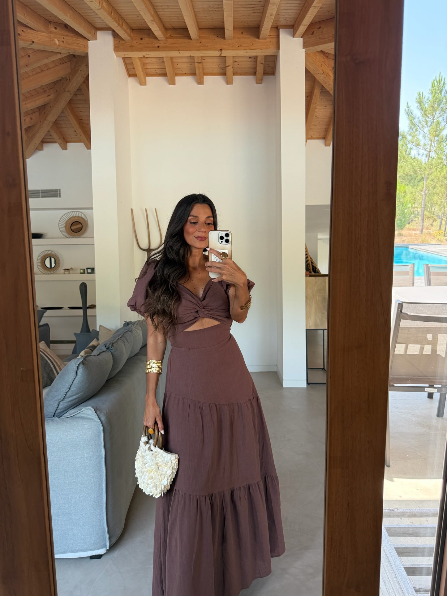 Rosalie Dress in Brown