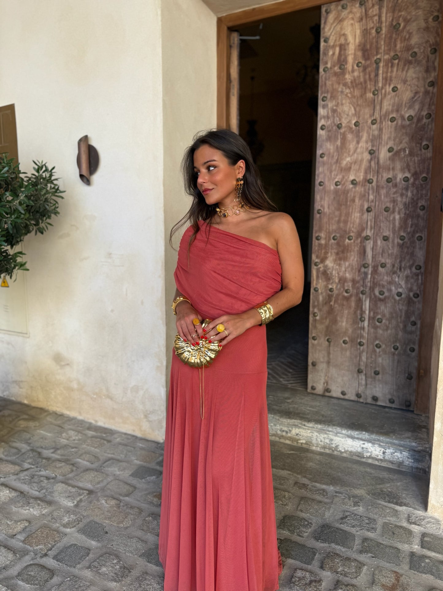 Toledo Dress in Light Terracota