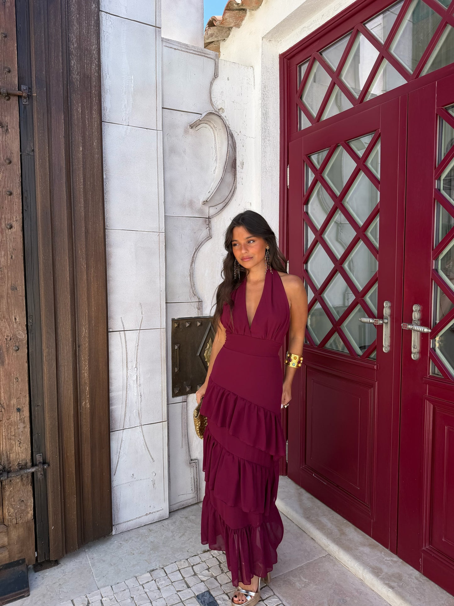 Manila Dress in Burgundy - Shipping/Envio 22/06 to 26/06