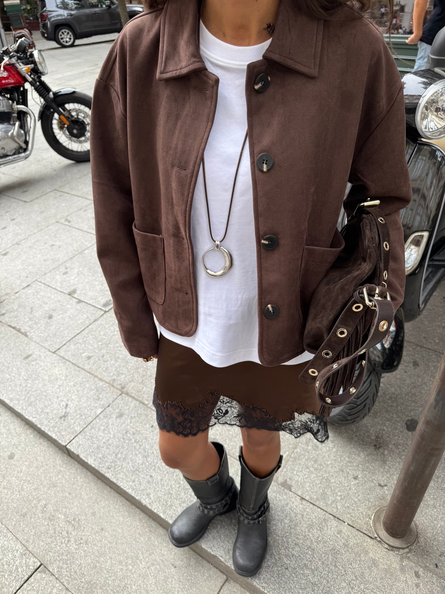 Dark Chocolate Suede Jacket