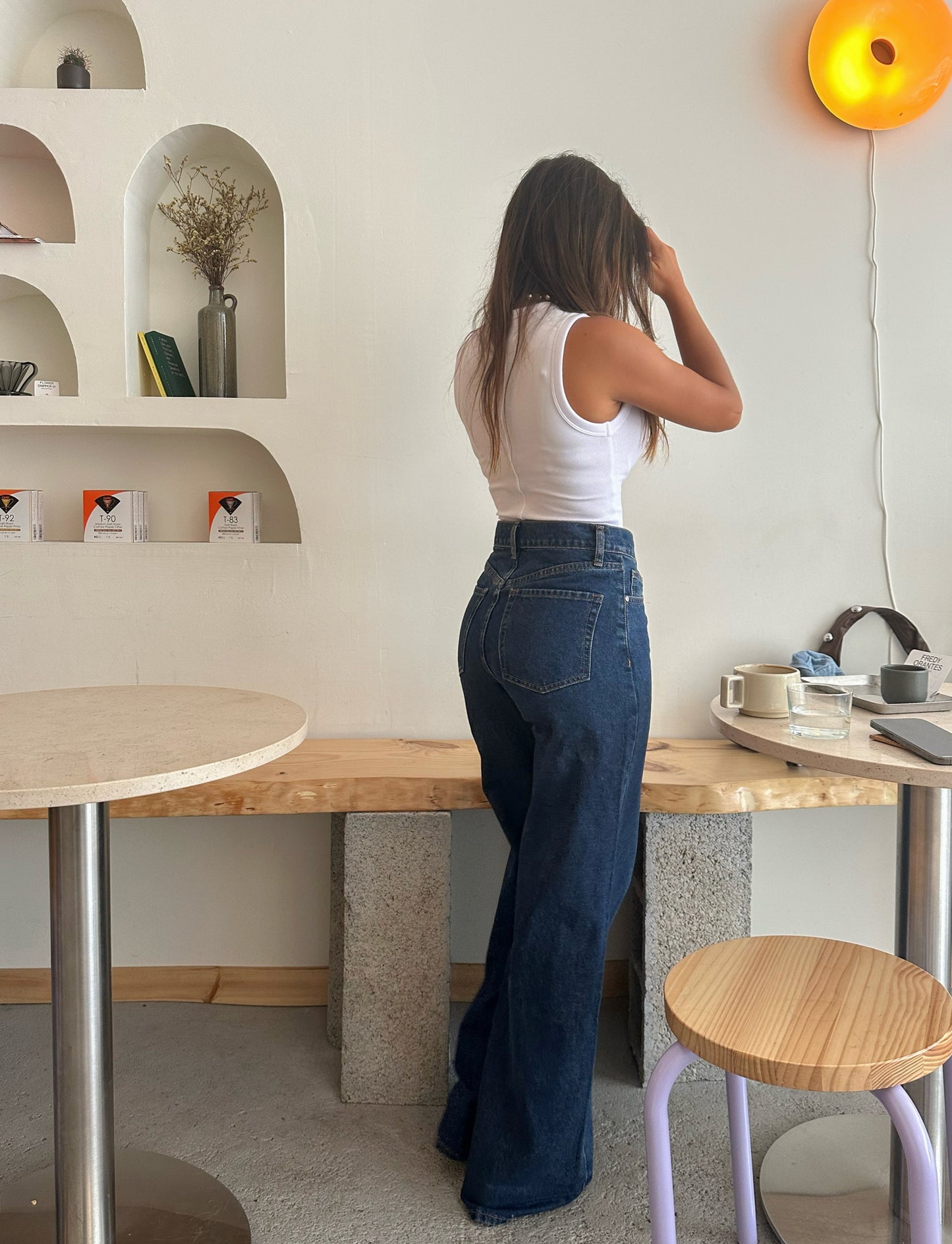 Dark Blue Wide Leg Jeans