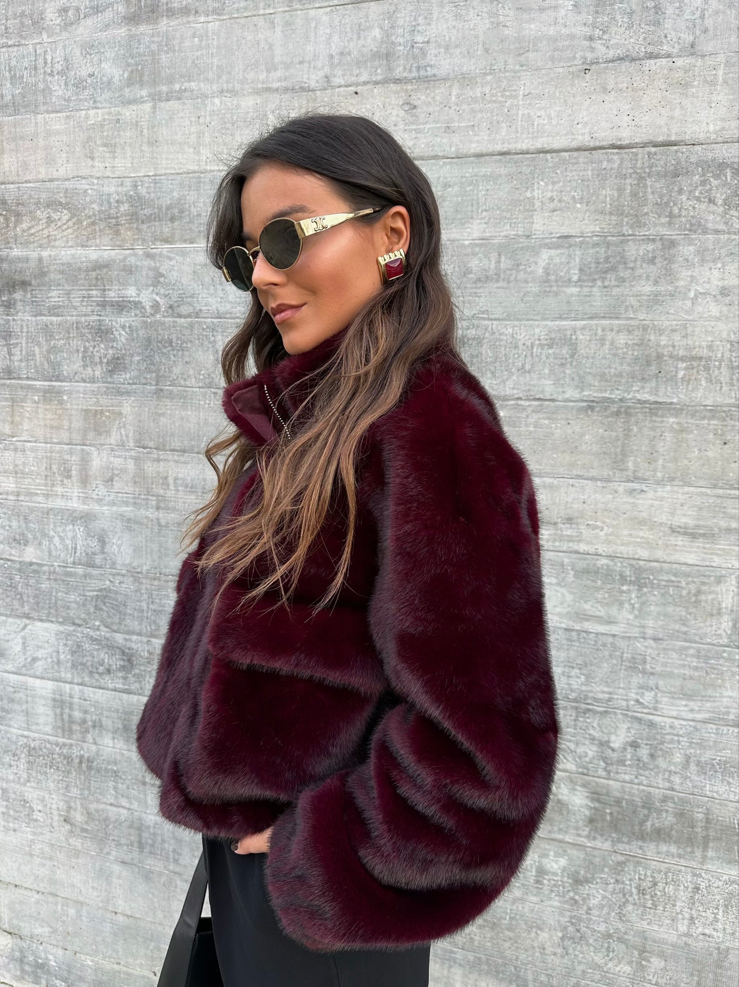 Burgundy Fur Jacket - Limited Edition