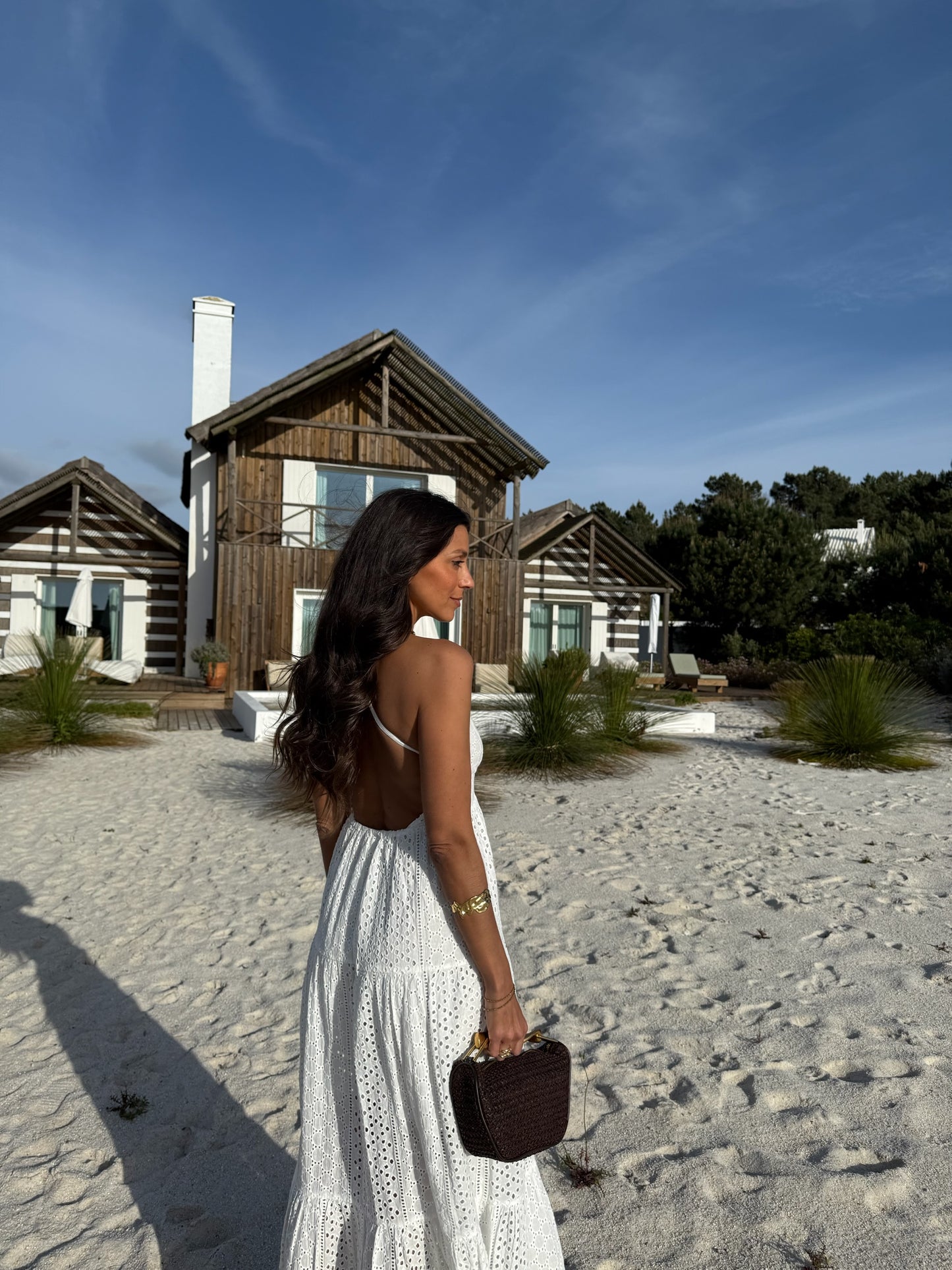 Zakynthos Embroidered Dress in White