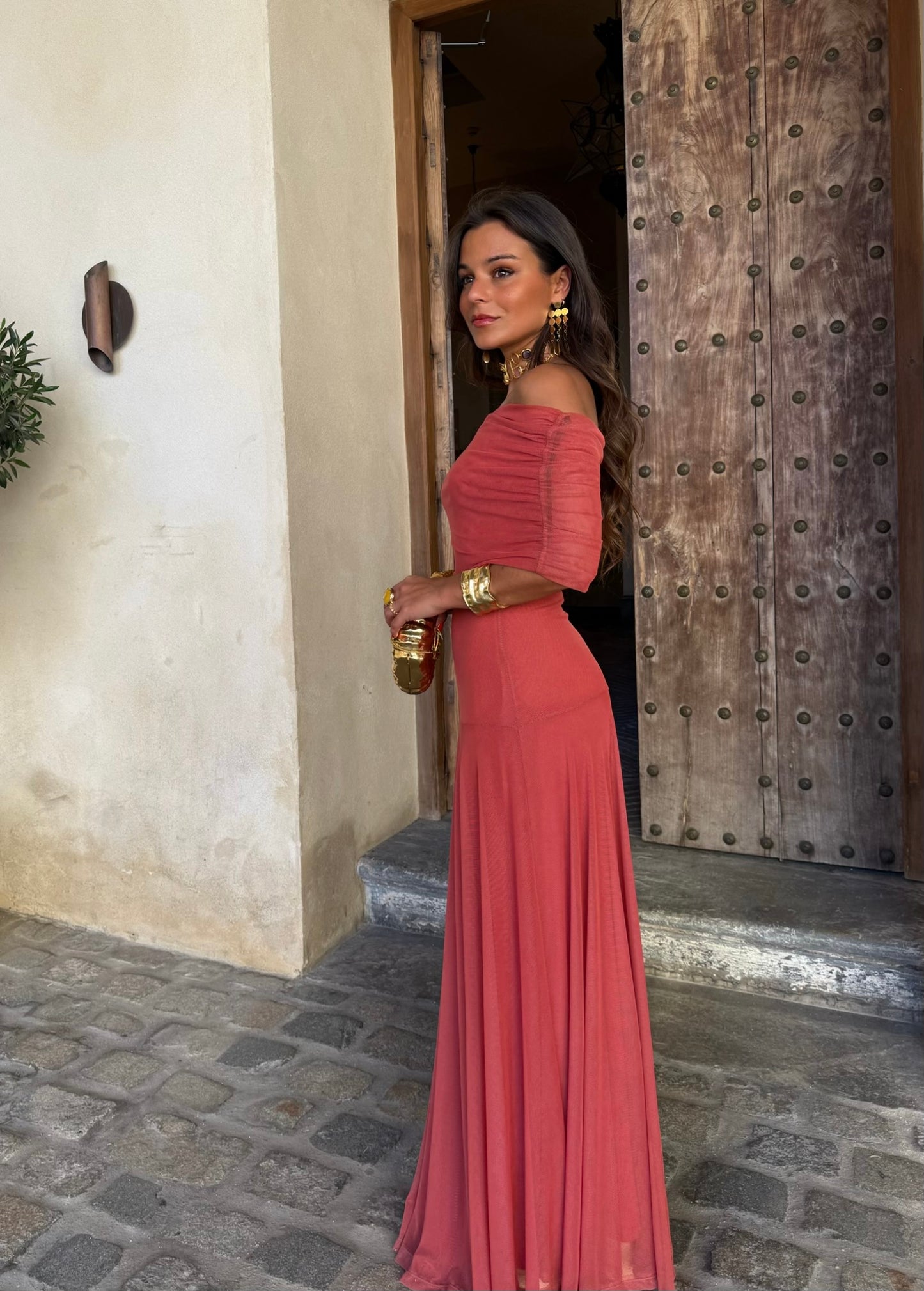 Toledo Dress in Light Terracota