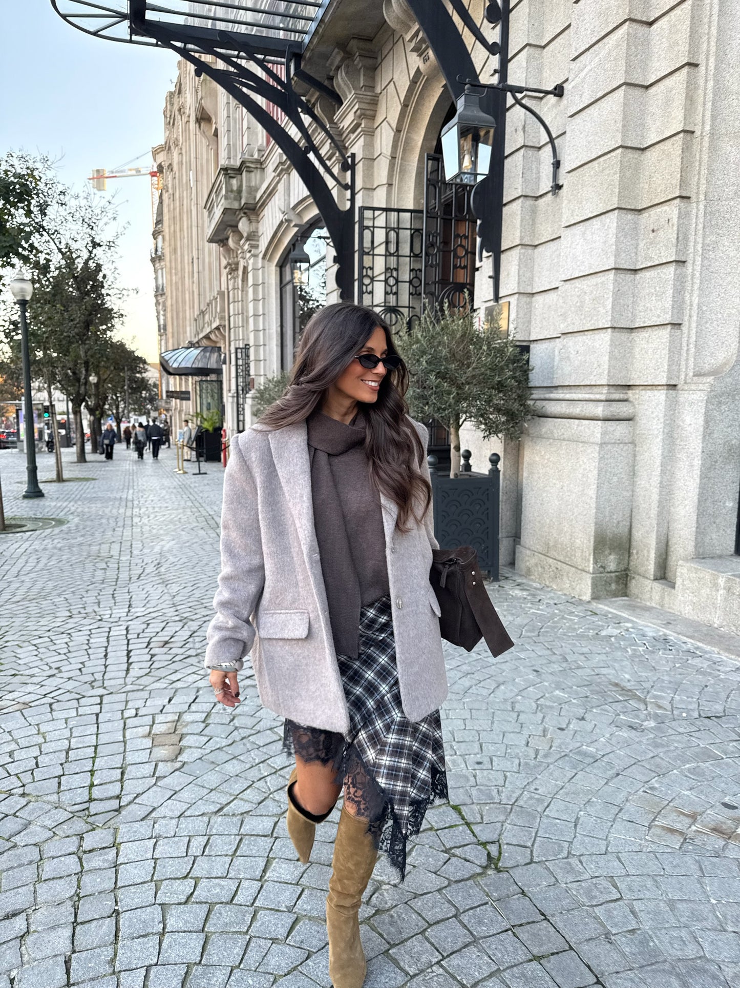 Wool Vienna Blazer in Taupe