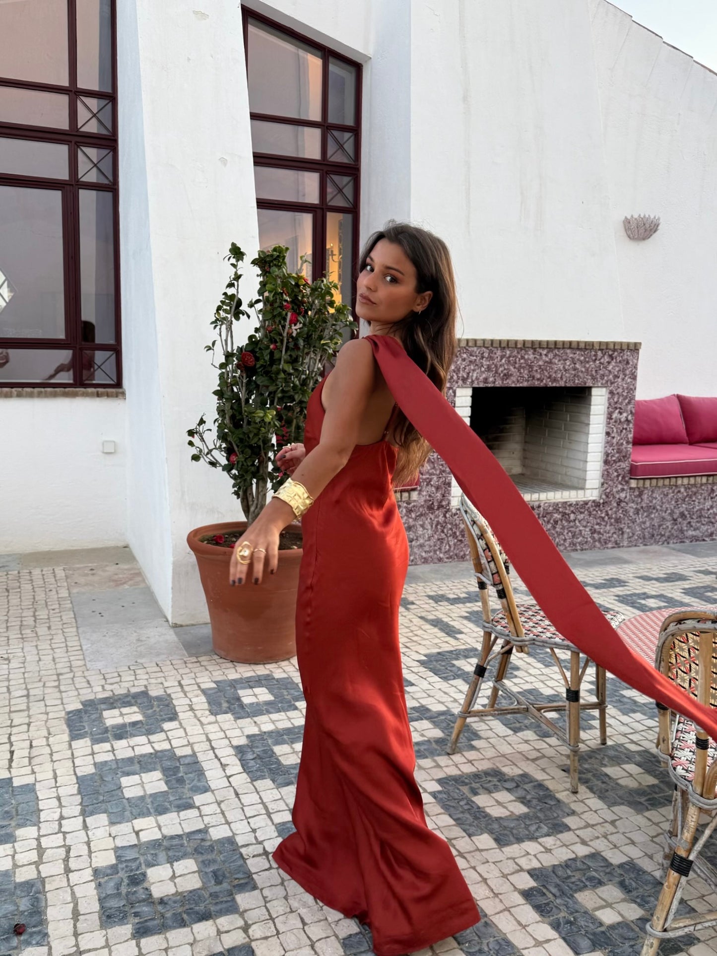 Granada Dress in Terracota - Preorder (Shipping/Envio 05-05)
