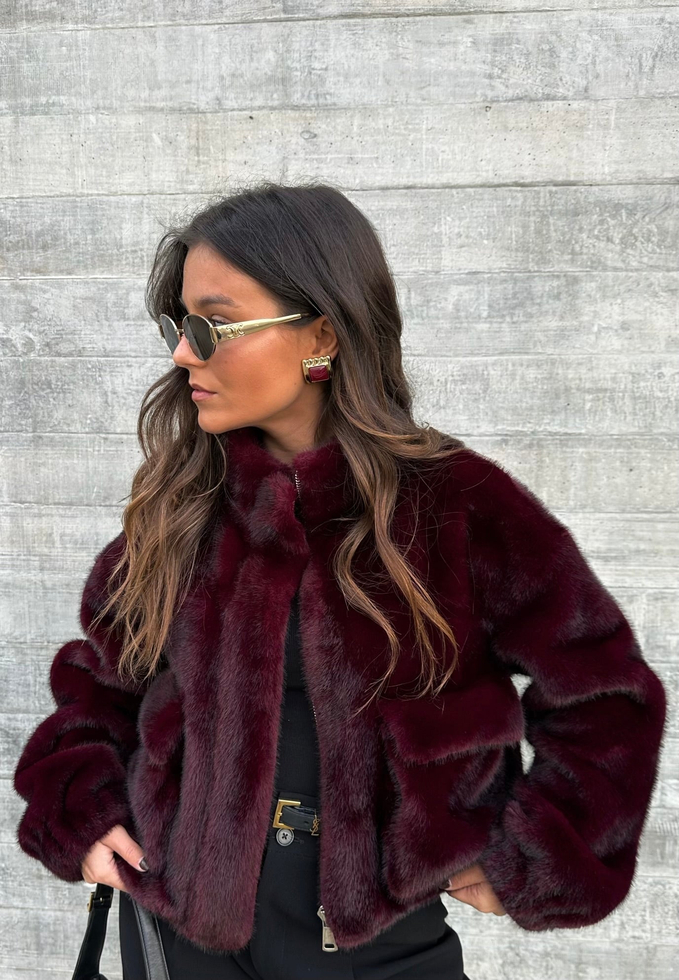 Burgundy Fur Jacket - Limited Edition