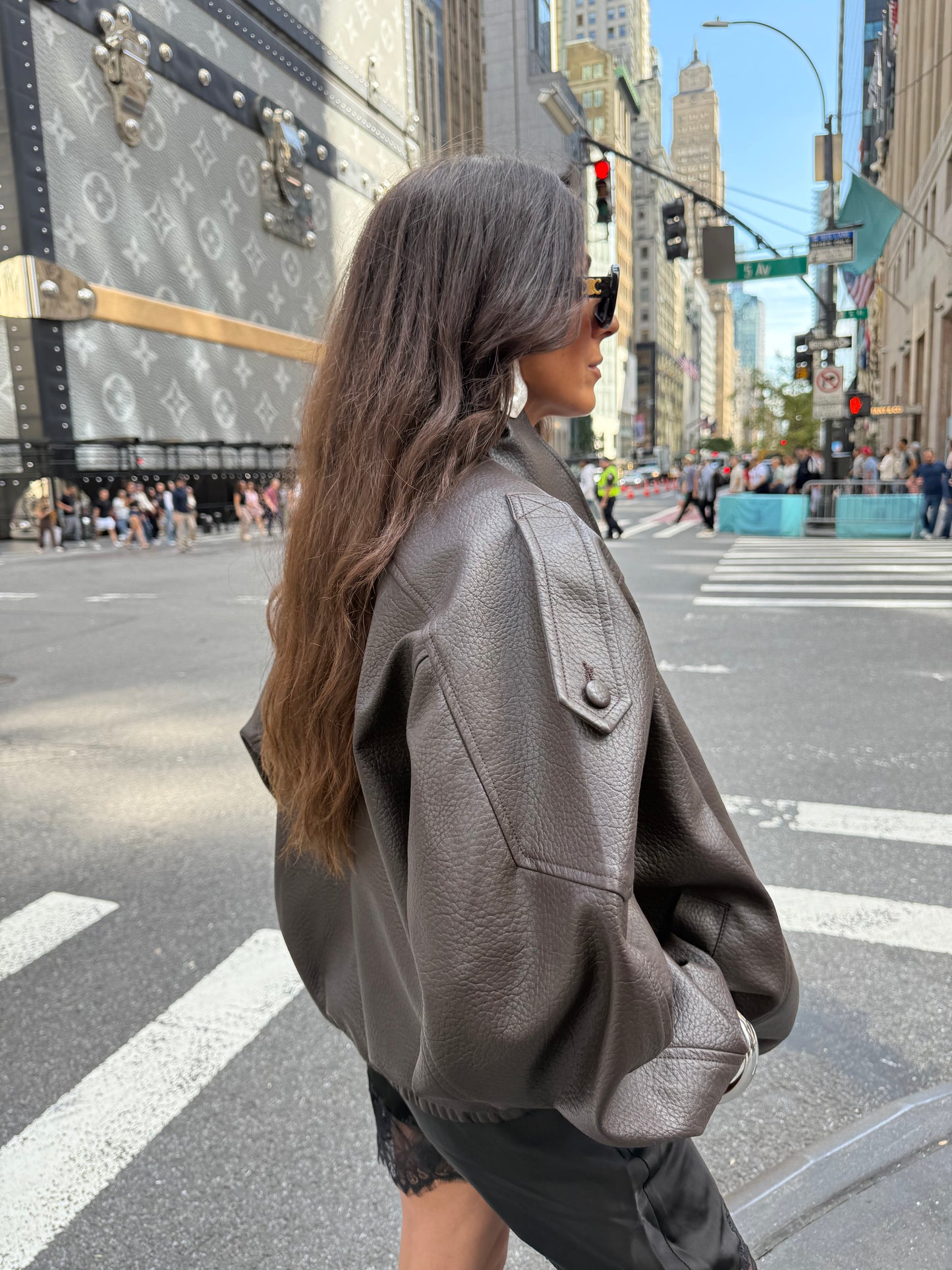 Fifth Ave Leather Bomber