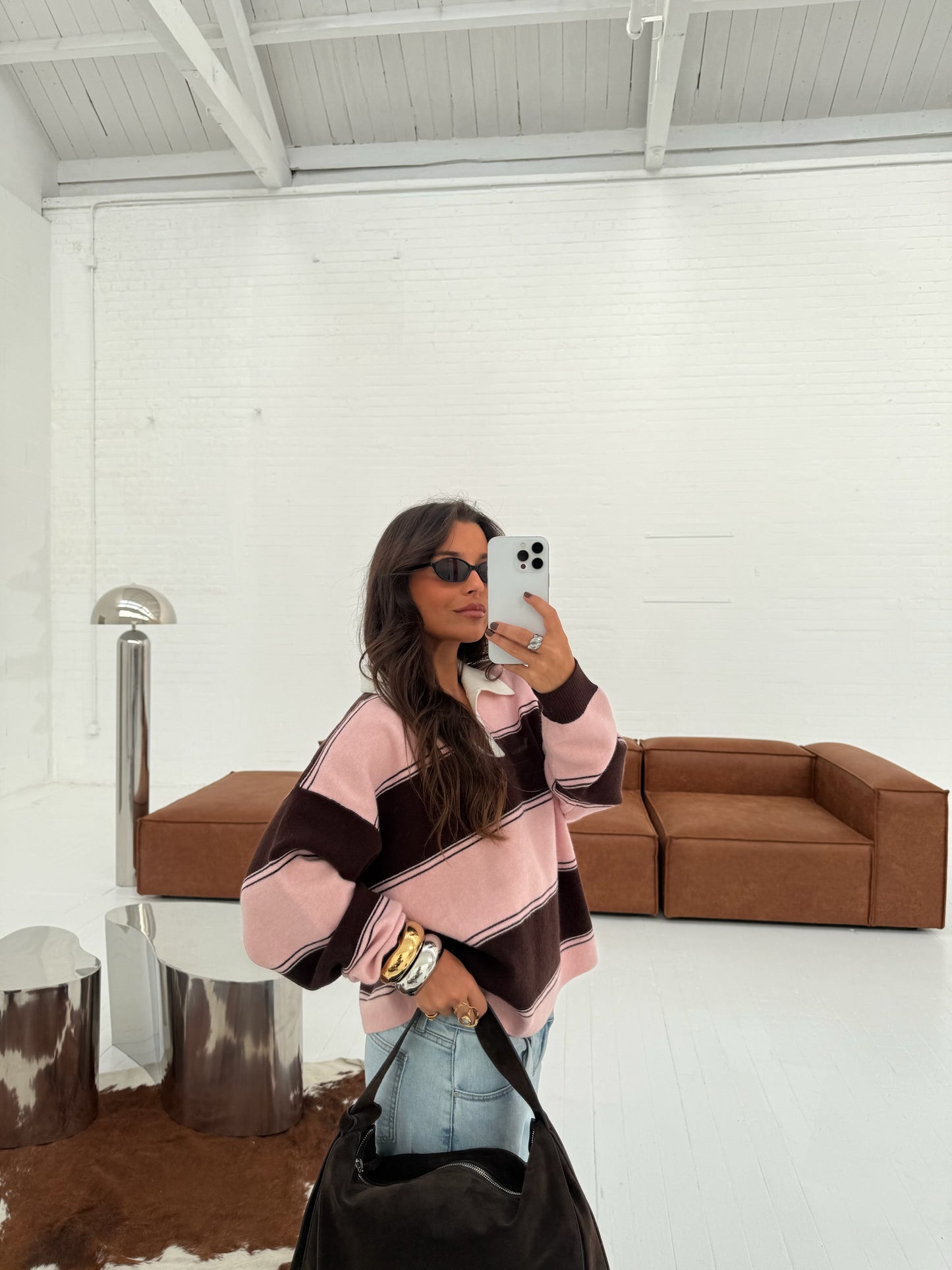 Sara Polo in Light Pink and Brown - Shipping 01/12 to 05/12