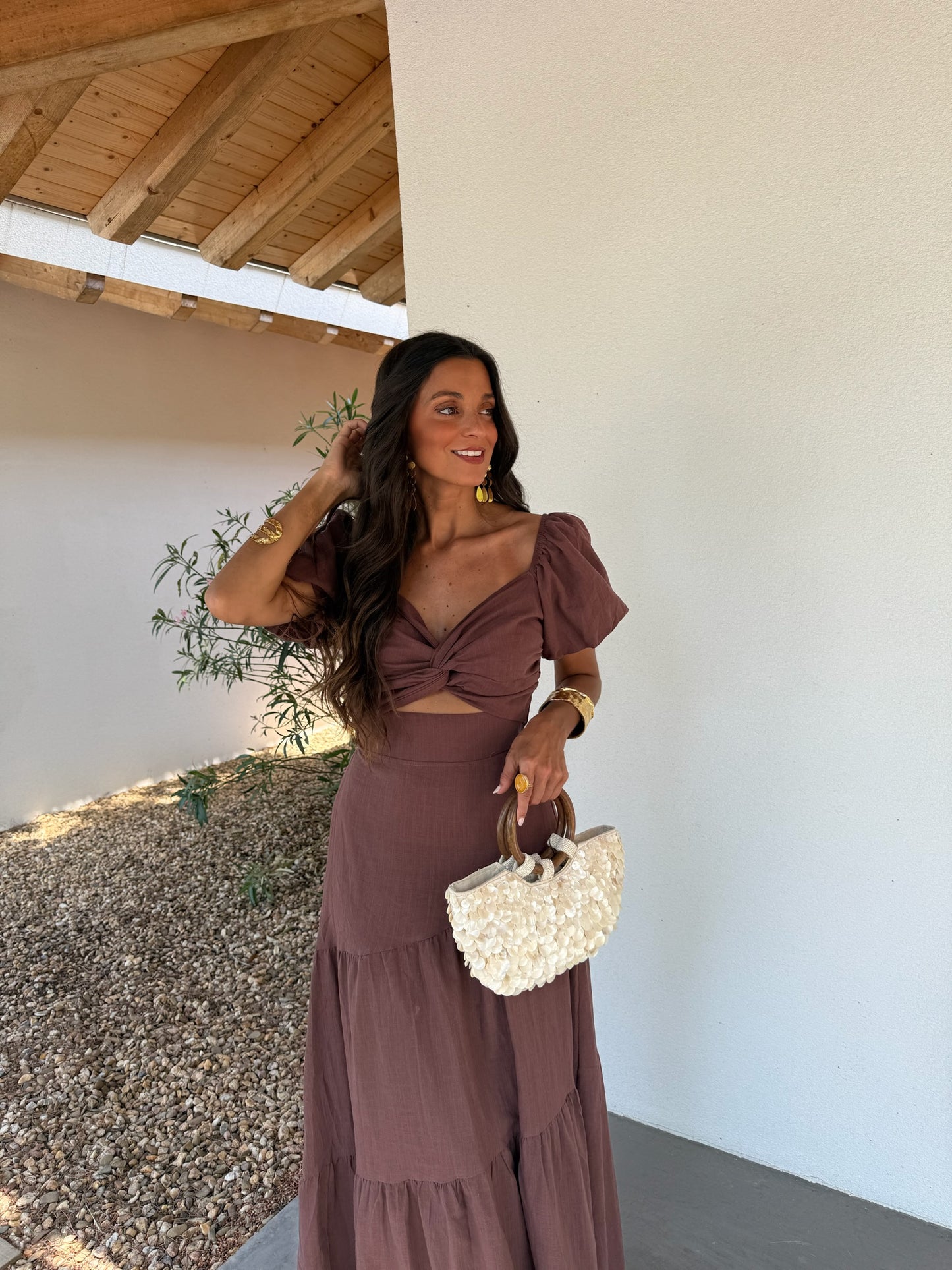 Rosalie Dress in Brown