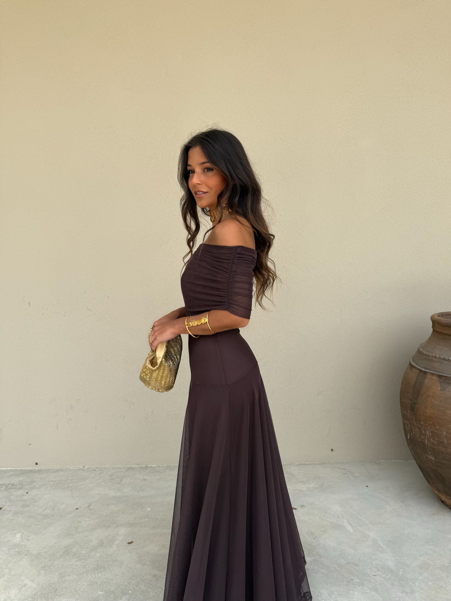 Toledo Dress in Brown - Shipping 20/10