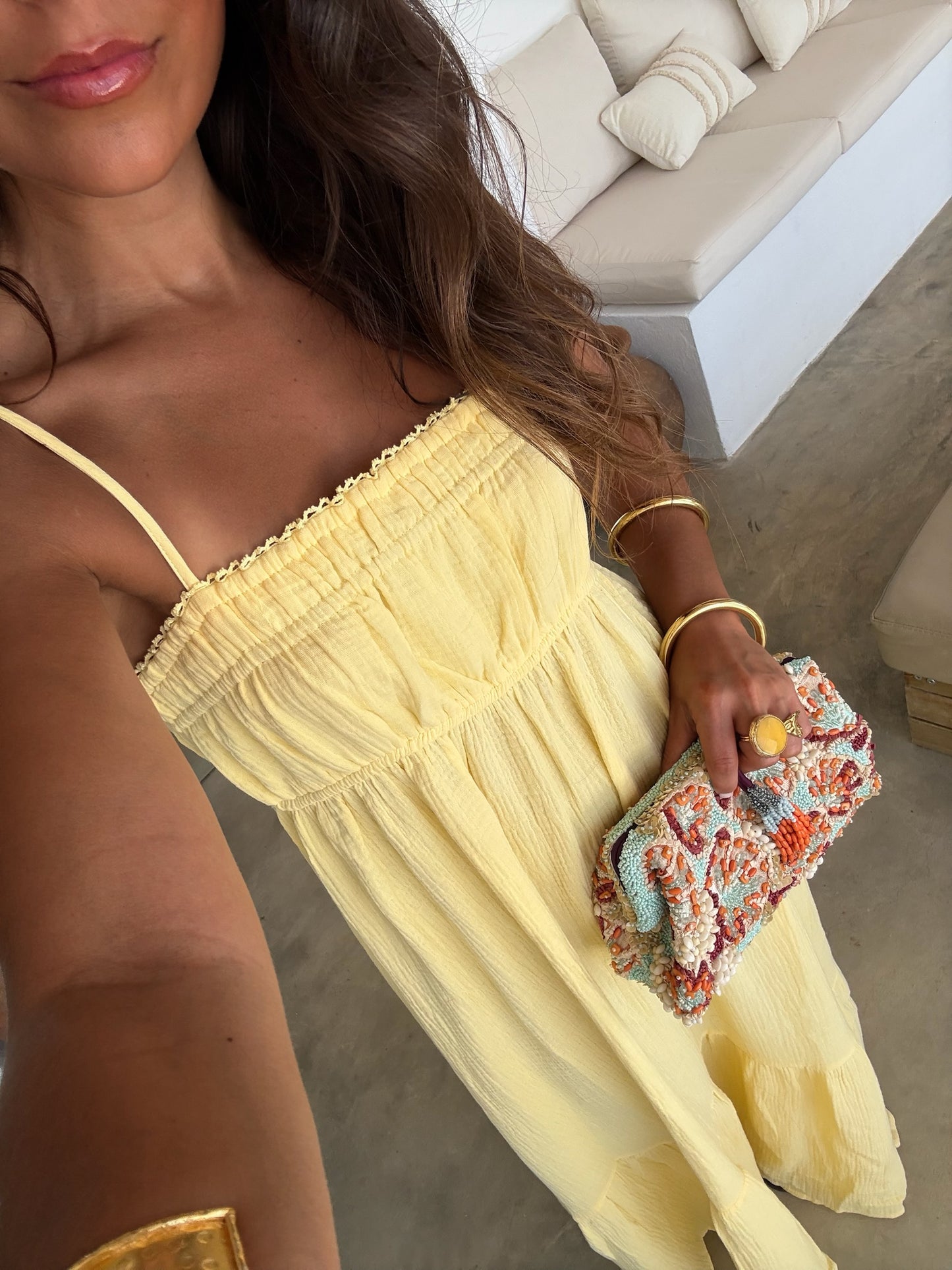 Cotton Lisa Dress in Yellow