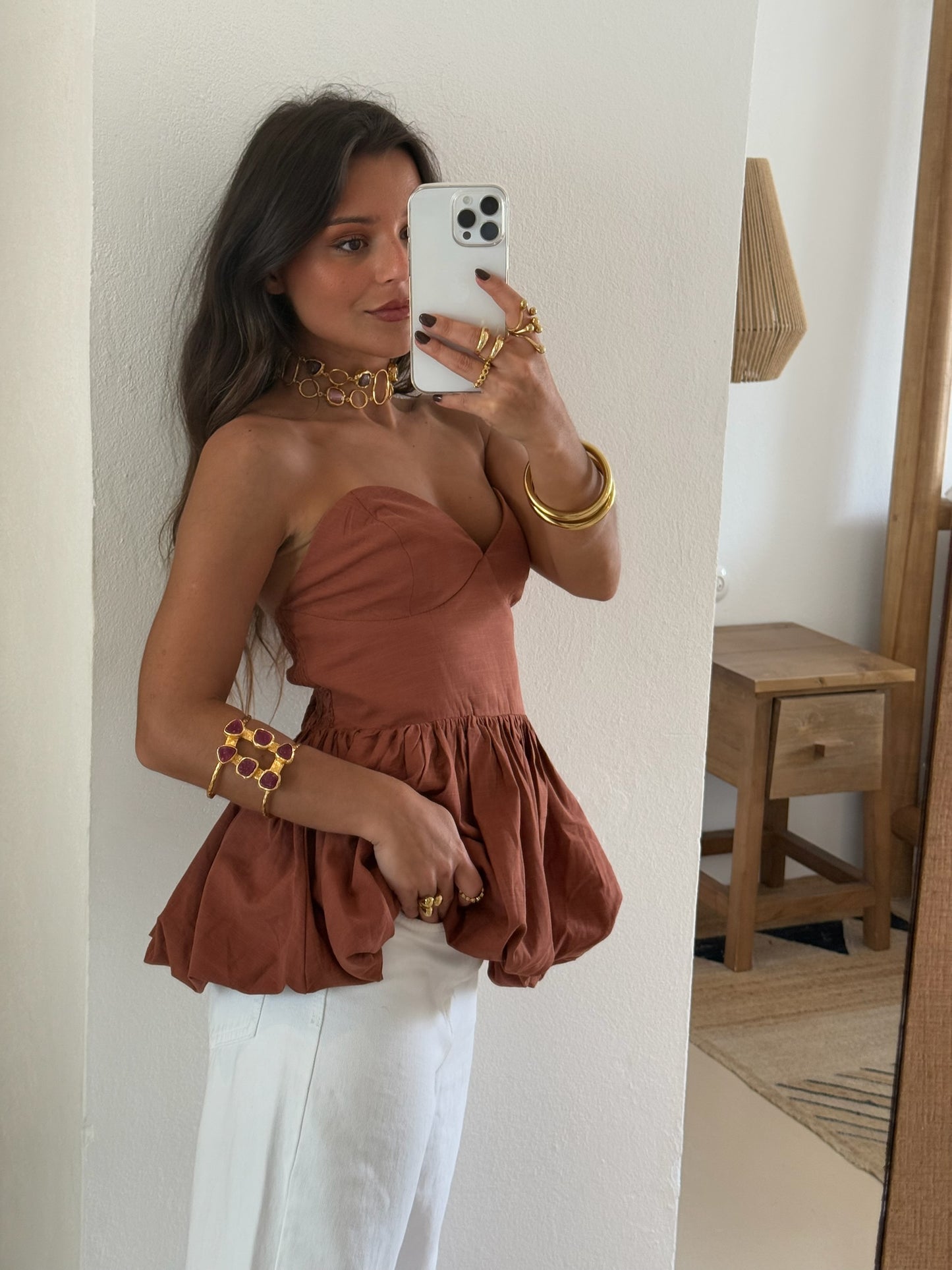 Balloon Top in Brown