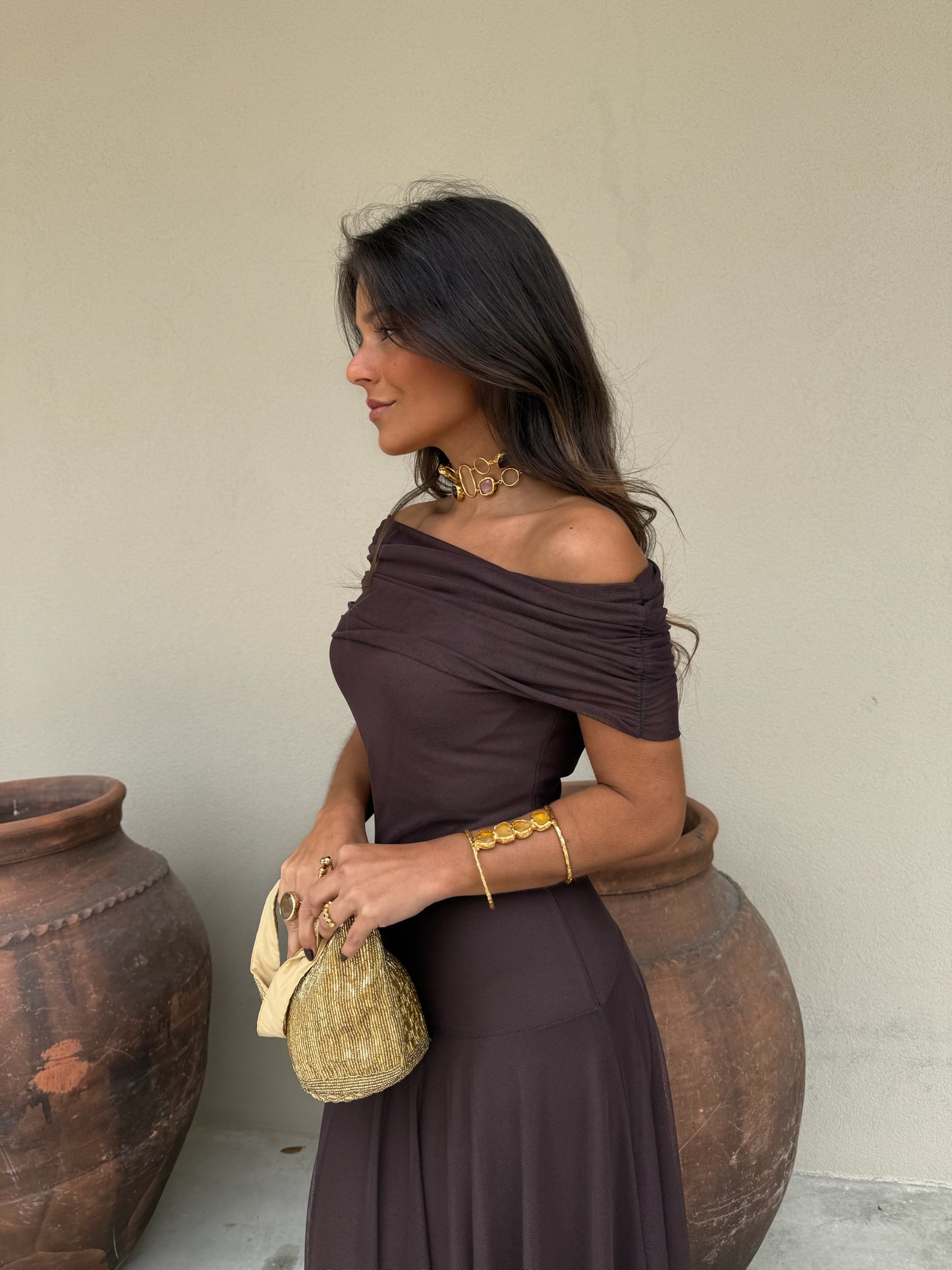 Toledo Dress in Brown - Shipping 20/10