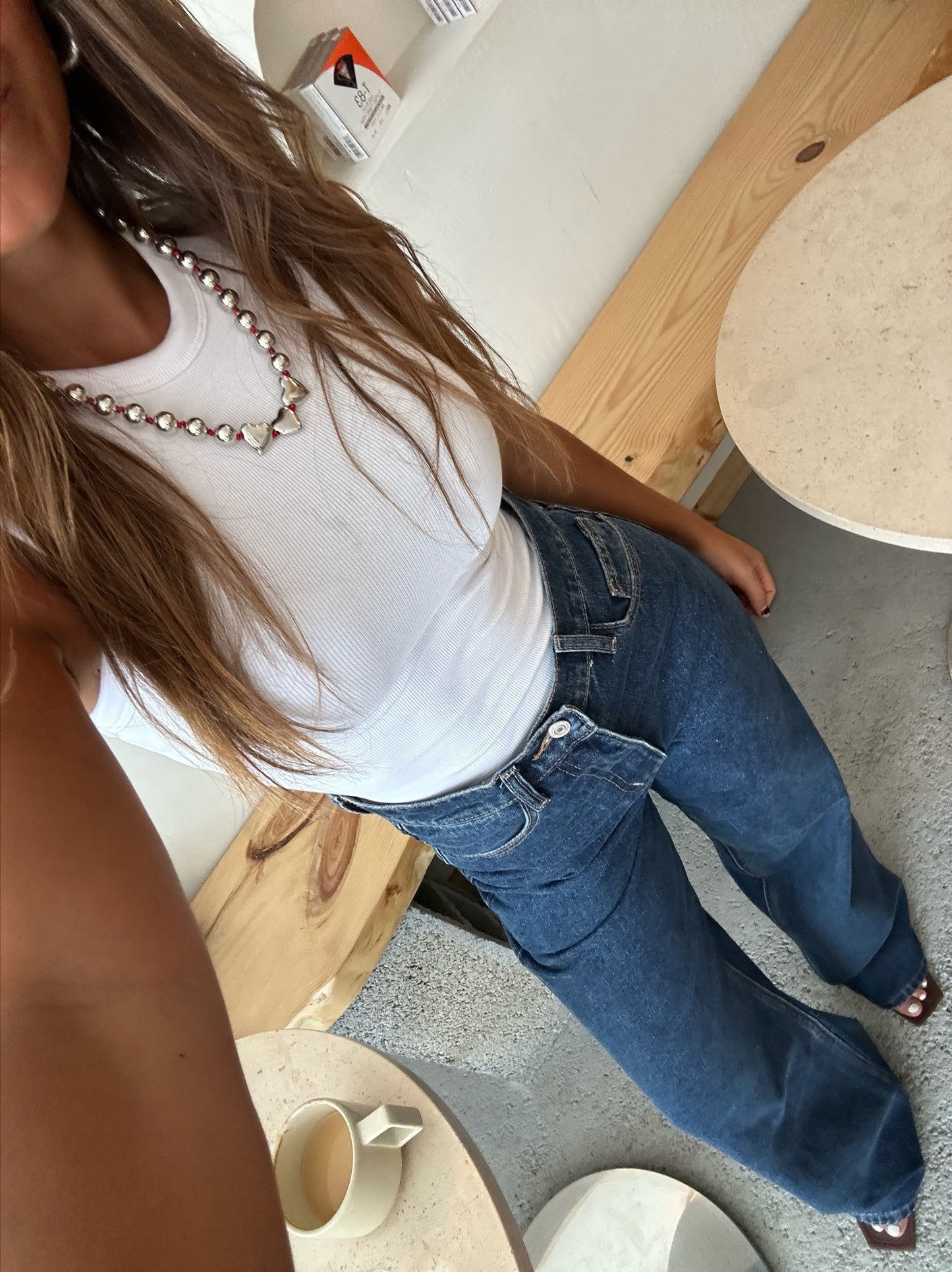 Dark Blue Wide Leg Jeans