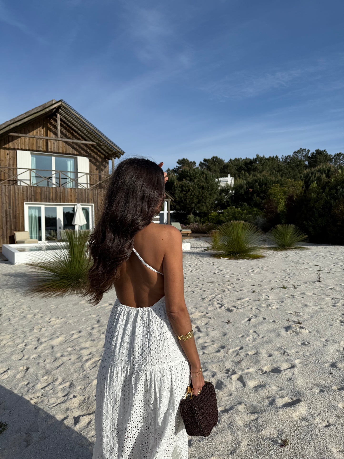 Zakynthos Embroidered Dress in White
