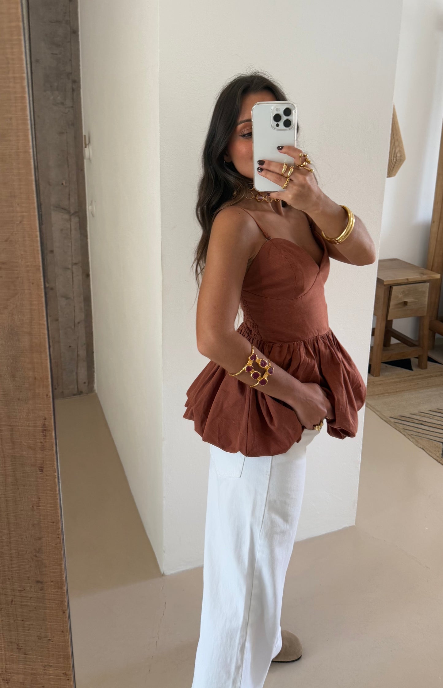 Balloon Top in Brown