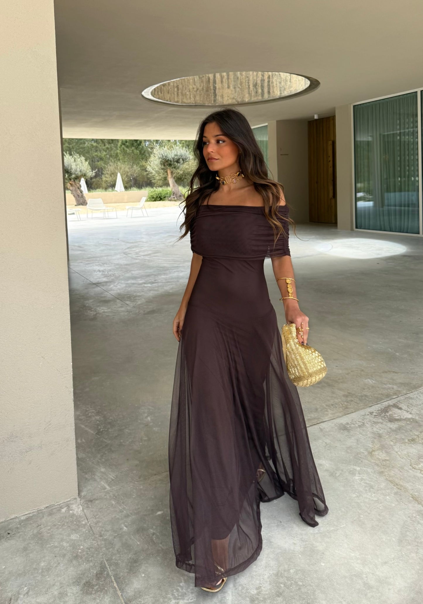 Toledo Dress in Brown - Shipping 20/10