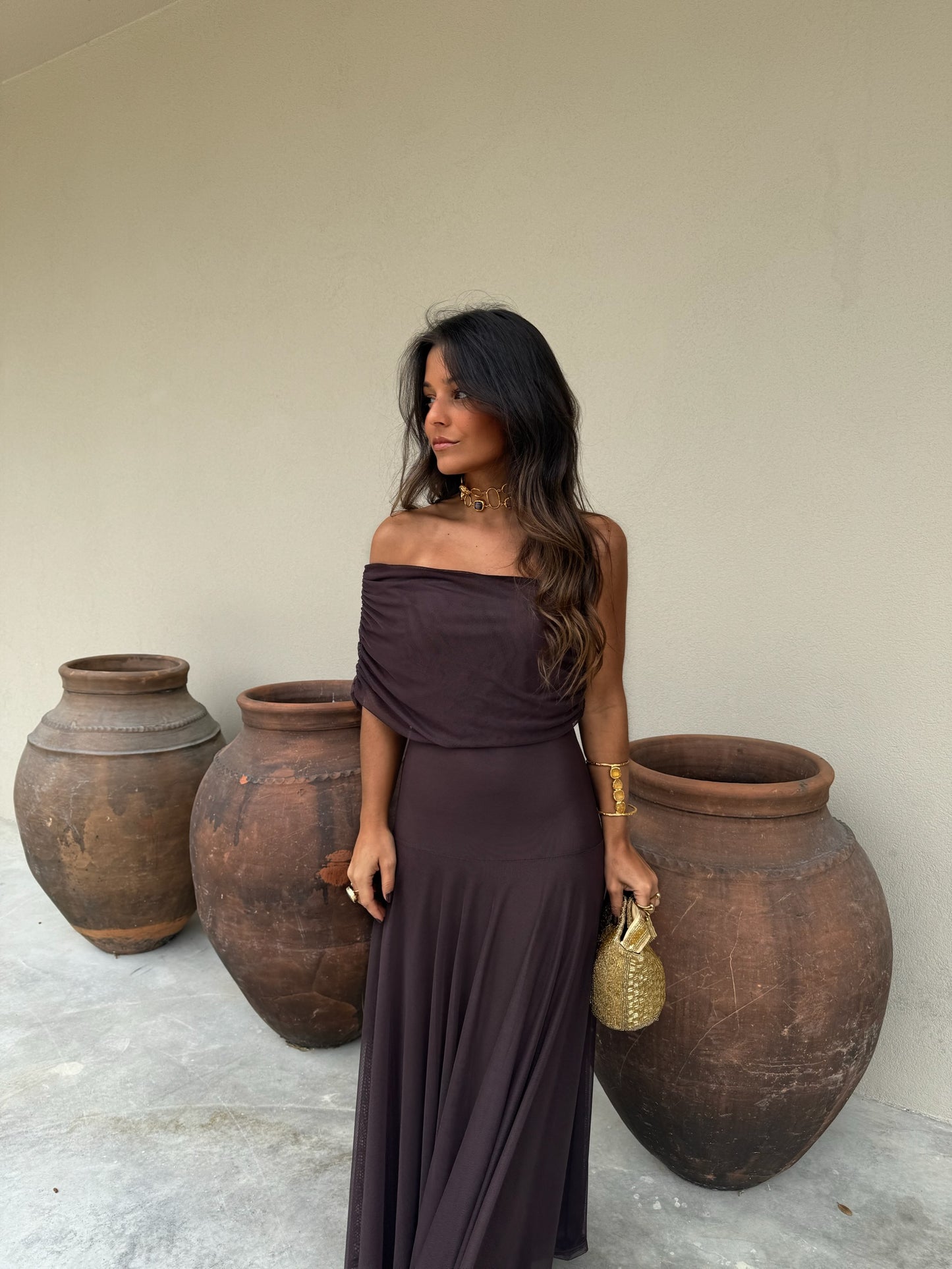 Toledo Dress in Brown - Shipping 20/10