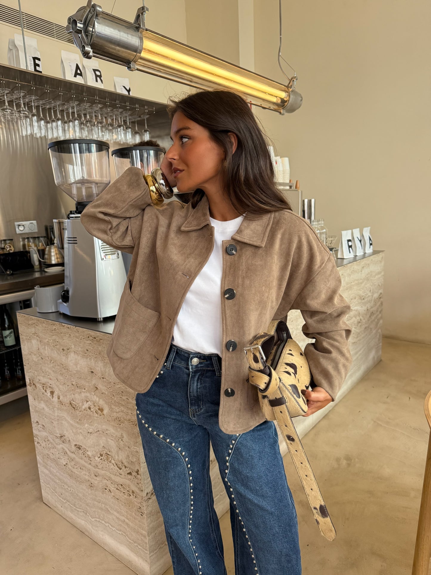 Oatmeal Suede Jacket