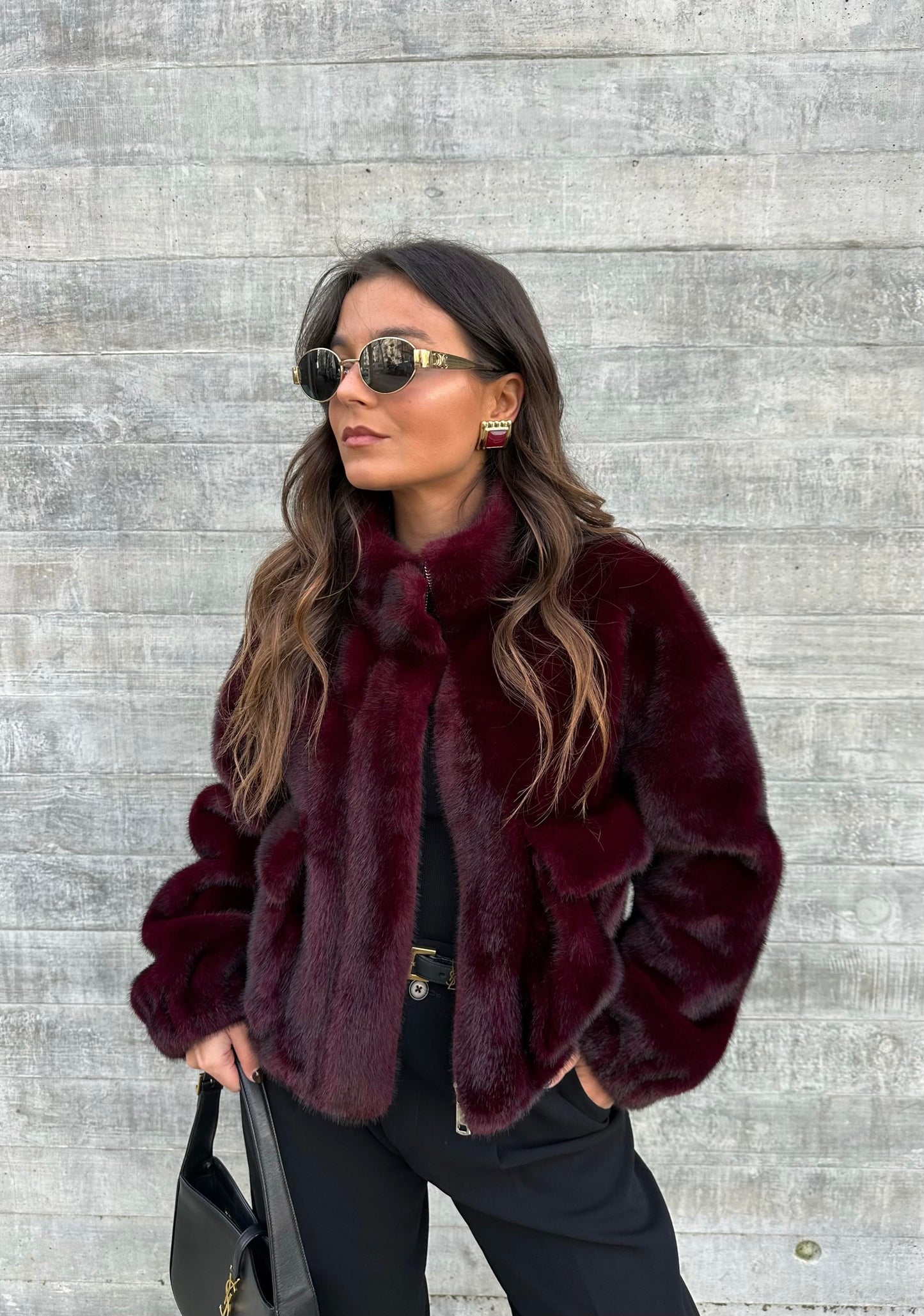 Burgundy Fur Jacket - Limited Edition