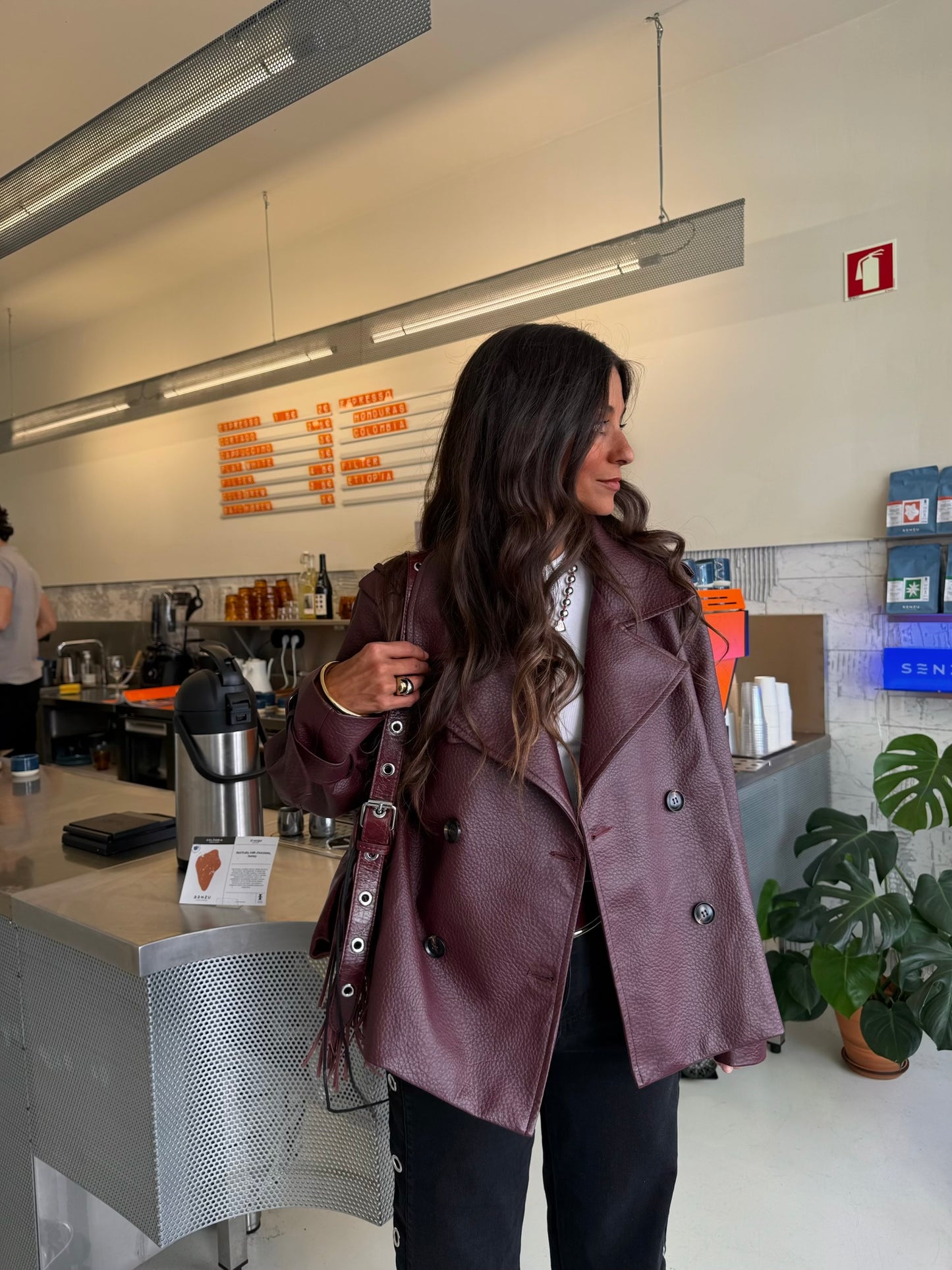 Barcelona Trench Coat in Burgundy