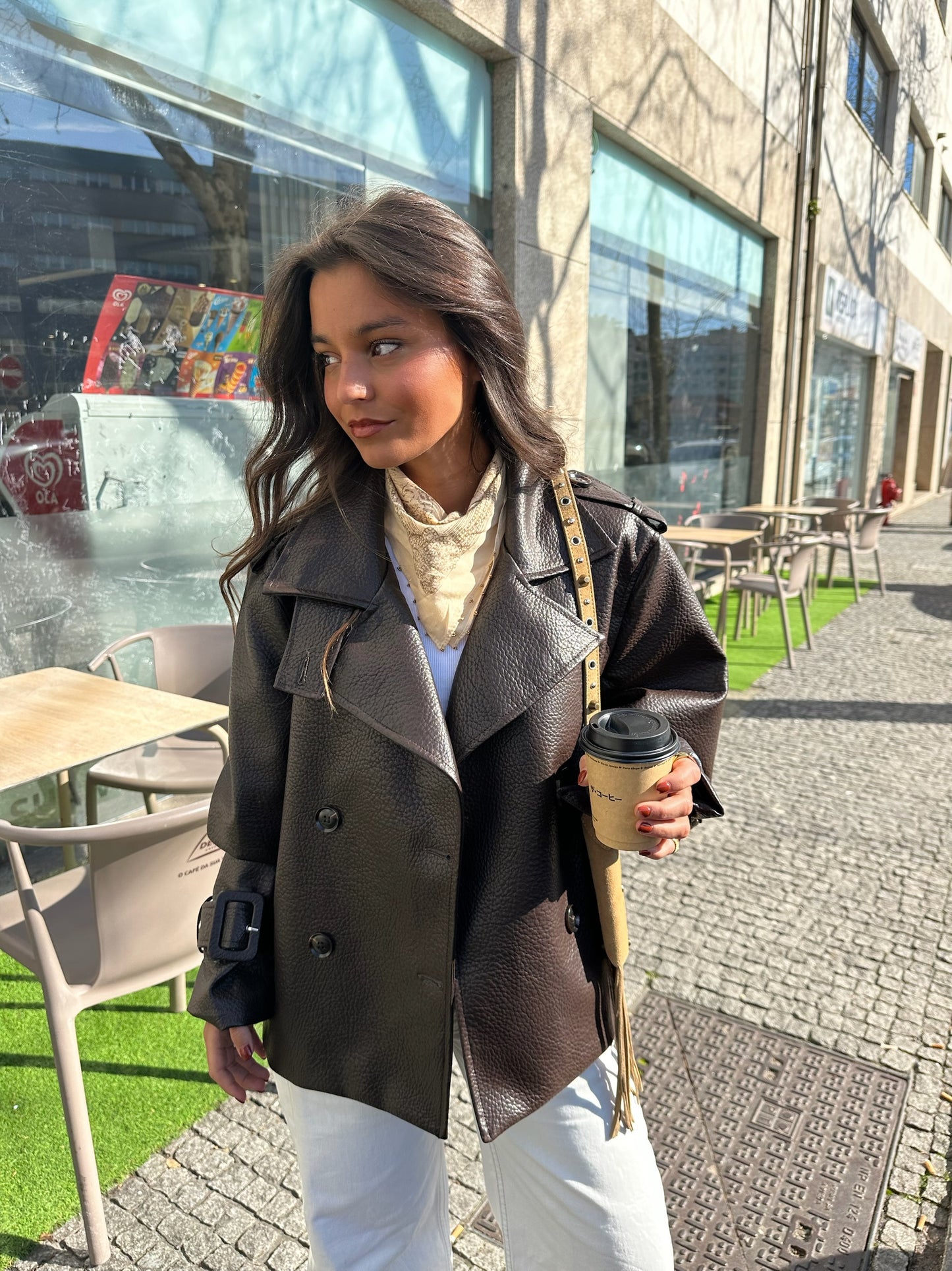 Barcelona Trench Coat in Dark Chocolate