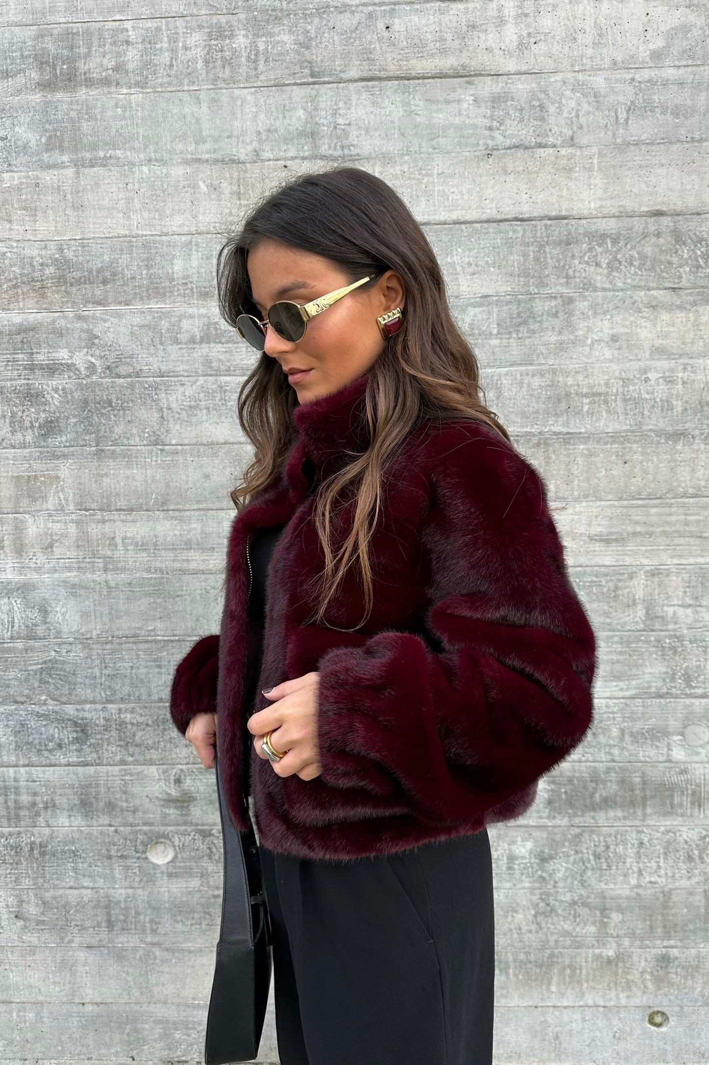 Burgundy Fur Jacket - Limited Edition