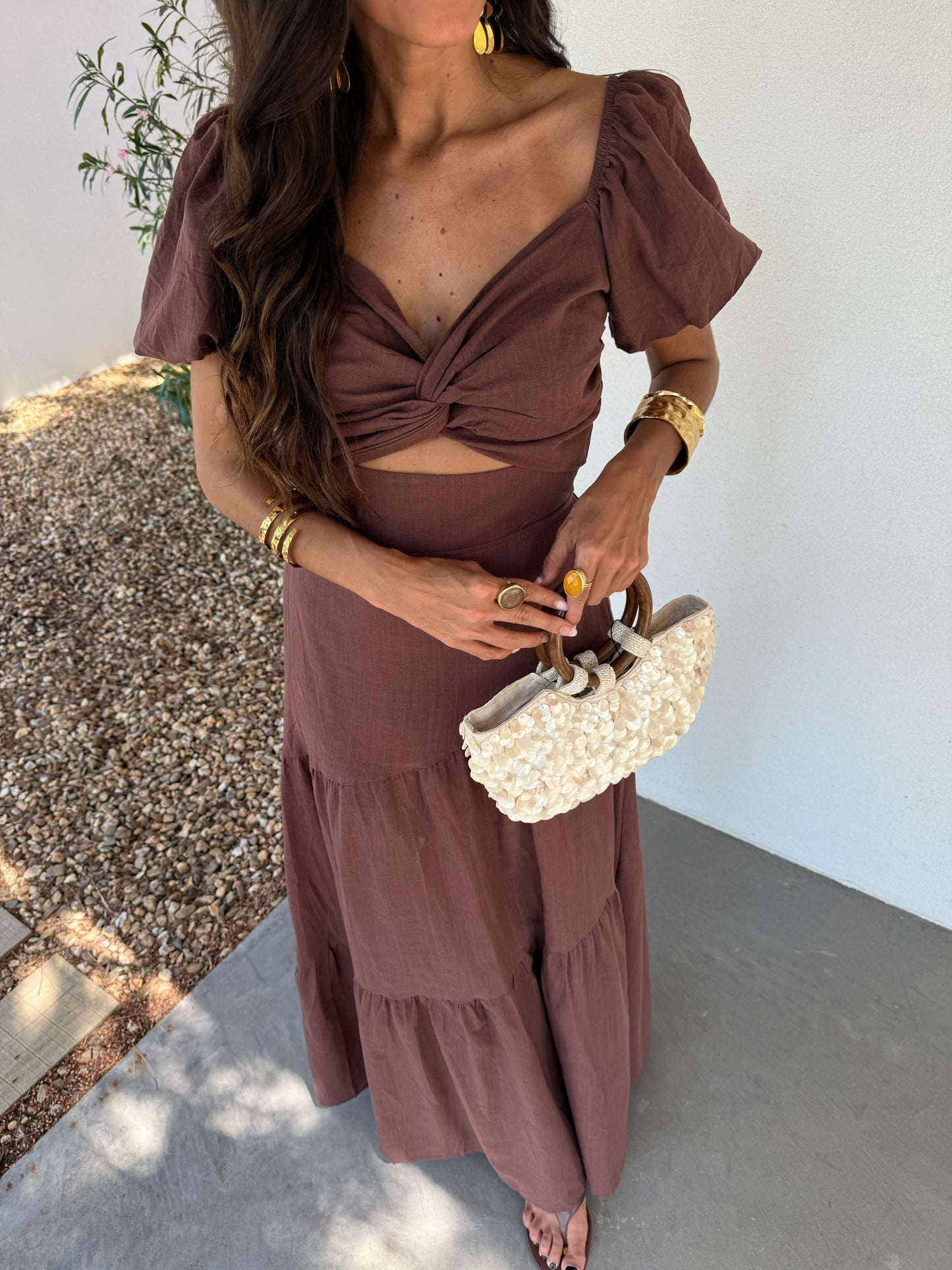 Rosalie Dress in Brown
