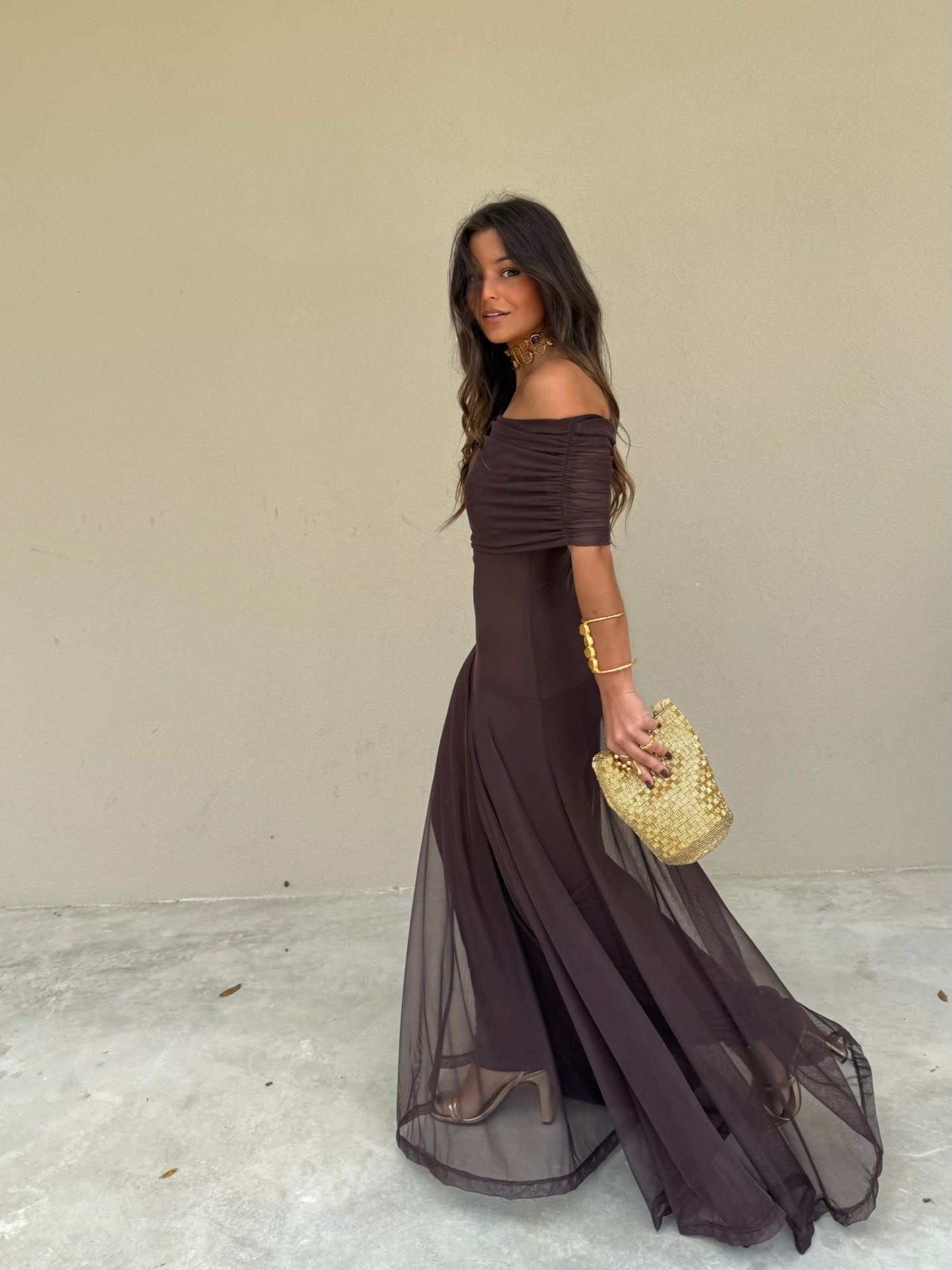 Toledo Dress in Brown - Shipping 20/10