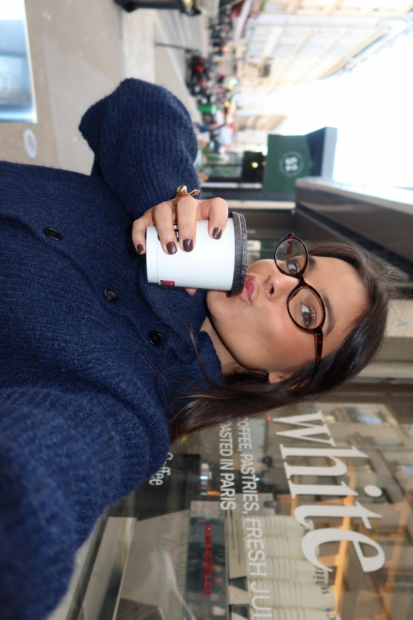 Emma Knit Cardigan In Navy Blue