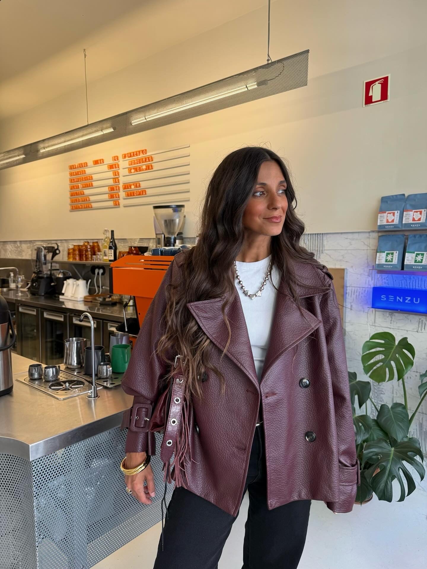 Barcelona Trench Coat in Burgundy