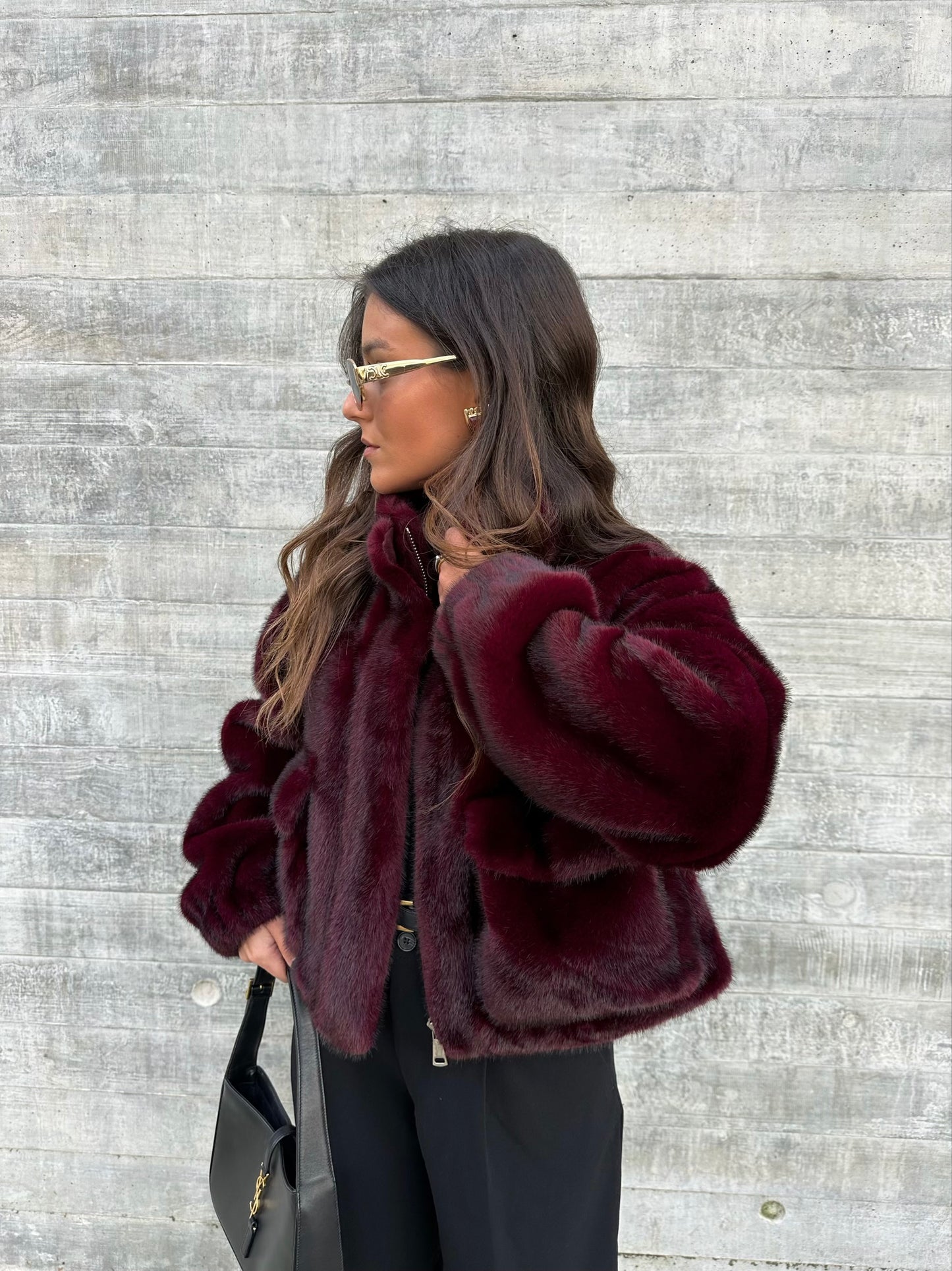 Burgundy Fur Jacket - Limited Edition